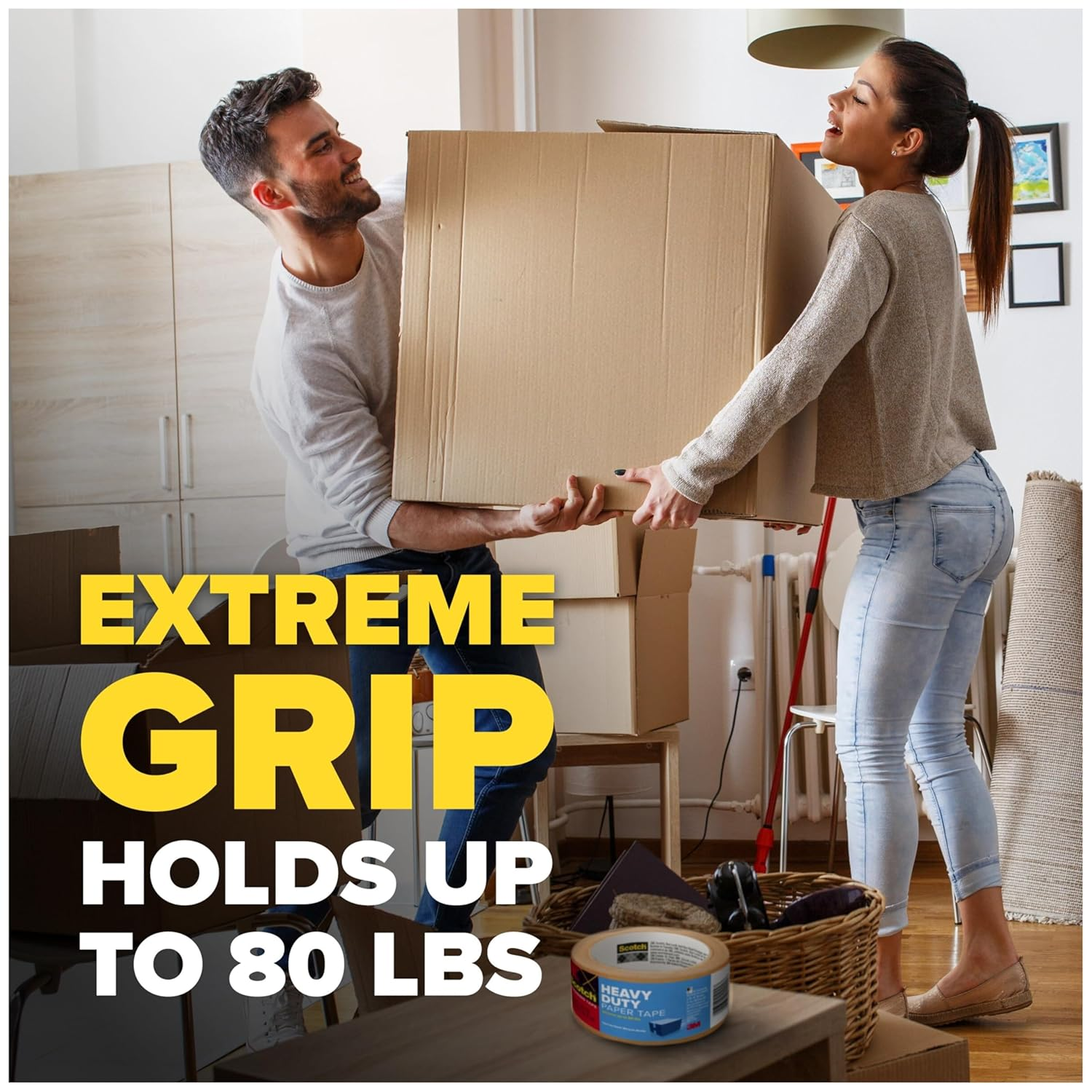 Scotch Box Lock Paper Packaging Tape, 8 Rolls, 1.88 in X 900 In, Durable Holding Power, Strong Secure Seal, Curbside Recyclable (7850-23-8GC) image number 3