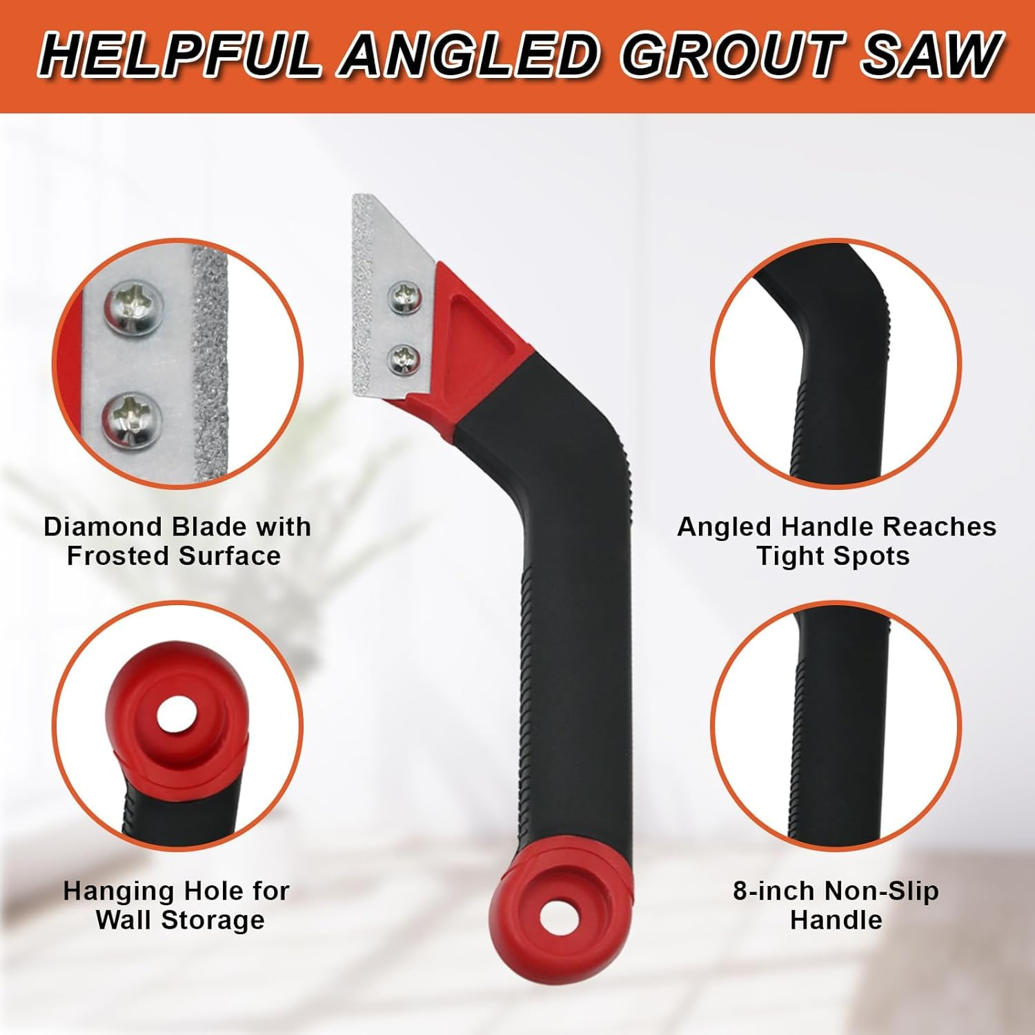 29 Pack Grout Removal Tool, 2 Tile Grout Saw and 2 Grout Hand Saw with 12 Pieces Extra Blades, Caulking Removal Tools for Cleaning Ceramic Tile Joints and Corners image number 1