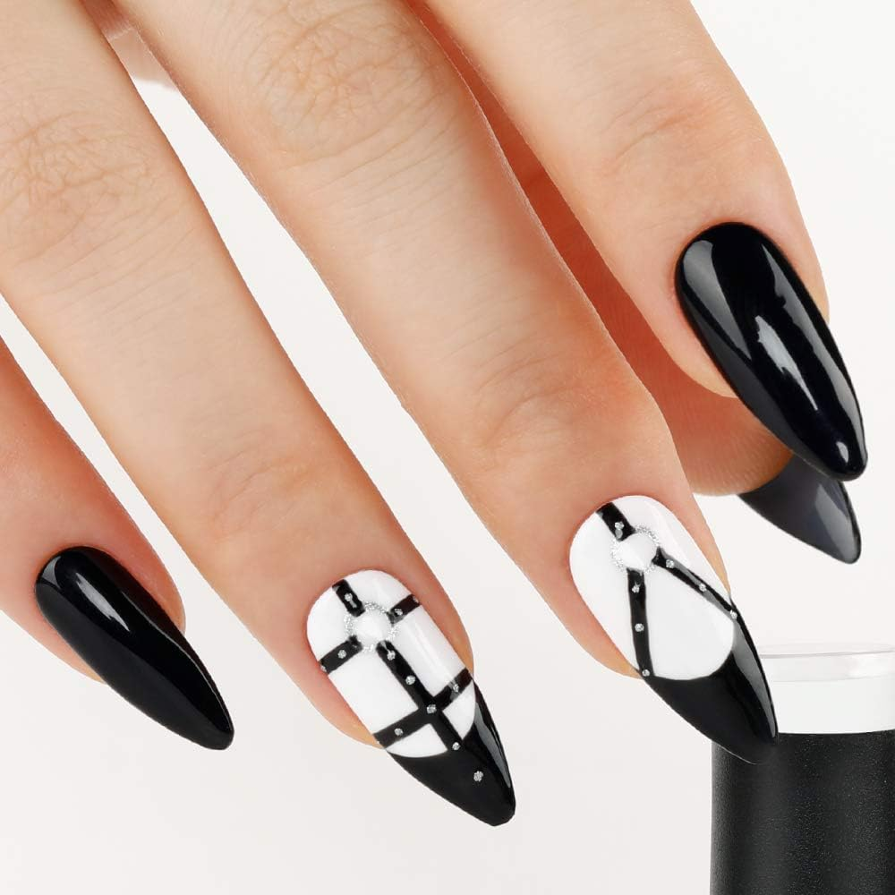 BLUESKY Gel Nail Polish A21 [Jet Black] Soak off LED UV Light - Chip Resistant & 21-Day Wear 10Ml image number 4