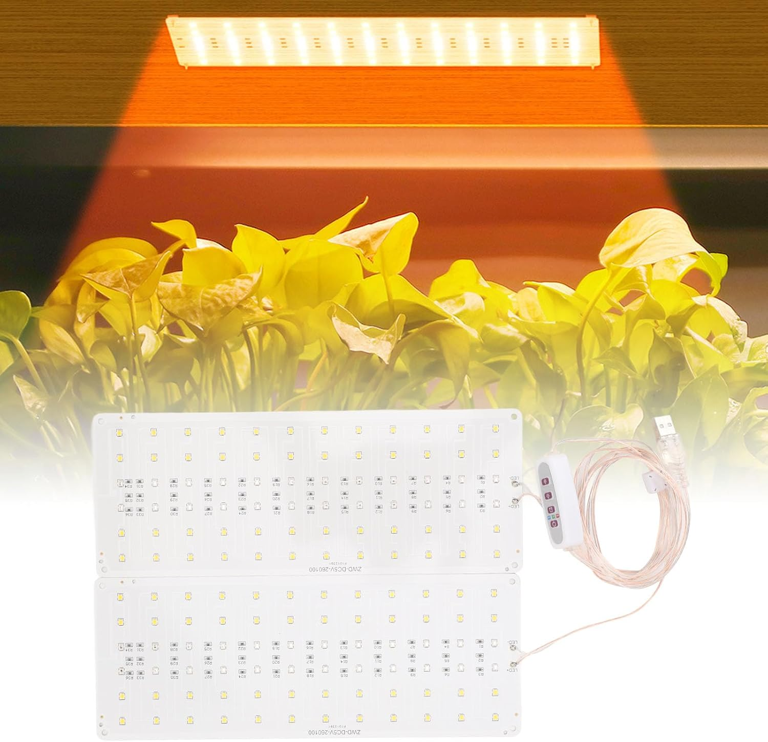 Panel Grow Lights,Led Grow Light LED Grow Lights for Indoor Plants,24 Hour Timer Function Grow Light,For Germination Flowering Fruiting image number 2