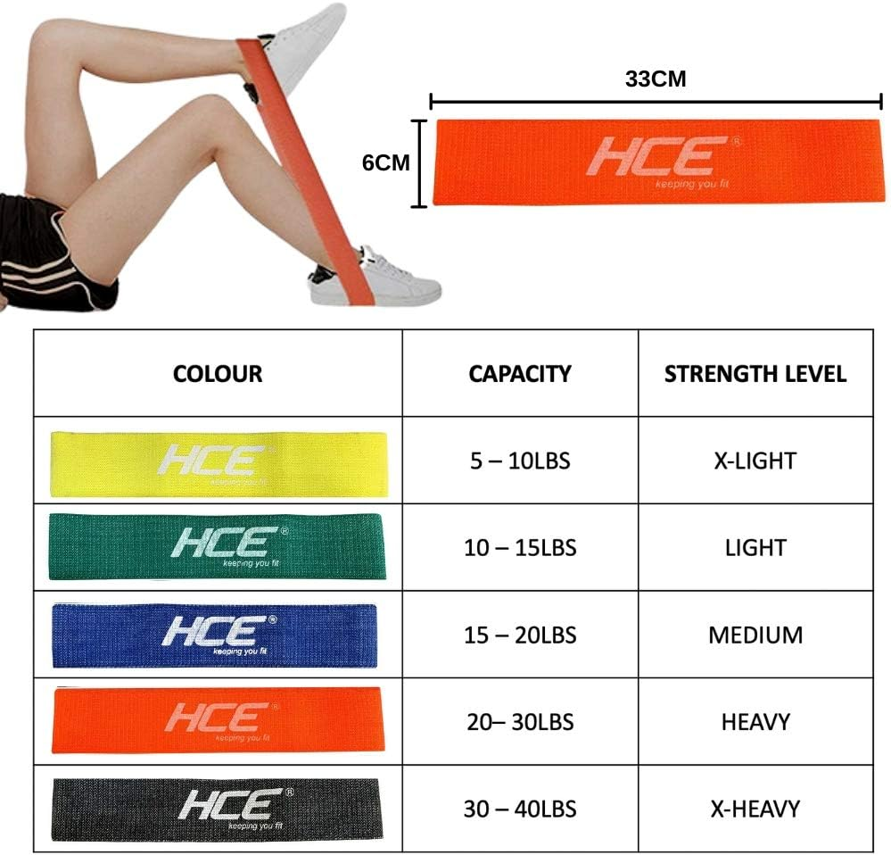 HCE Resistance Bands Set with Handles - Exercise Resistance Bands Training Tubes with Handles, Ankle Straps, Door Anchor, Exercise Mat, Shaker Bottle,Carry Bag image number 3