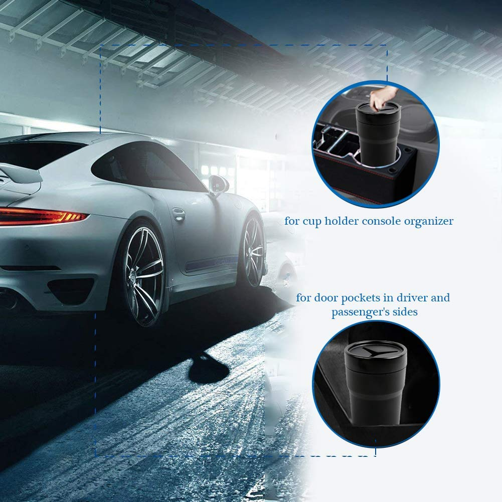 FIOTOK Car Trash Can with Lid, Mini Auto Garbage Can Leakproof Vehicle Trash Bin Fits Cup Holder in Console or Door for Automotive Car, Home, Office, Kitchen, Dinning Room 1Pack image number 6