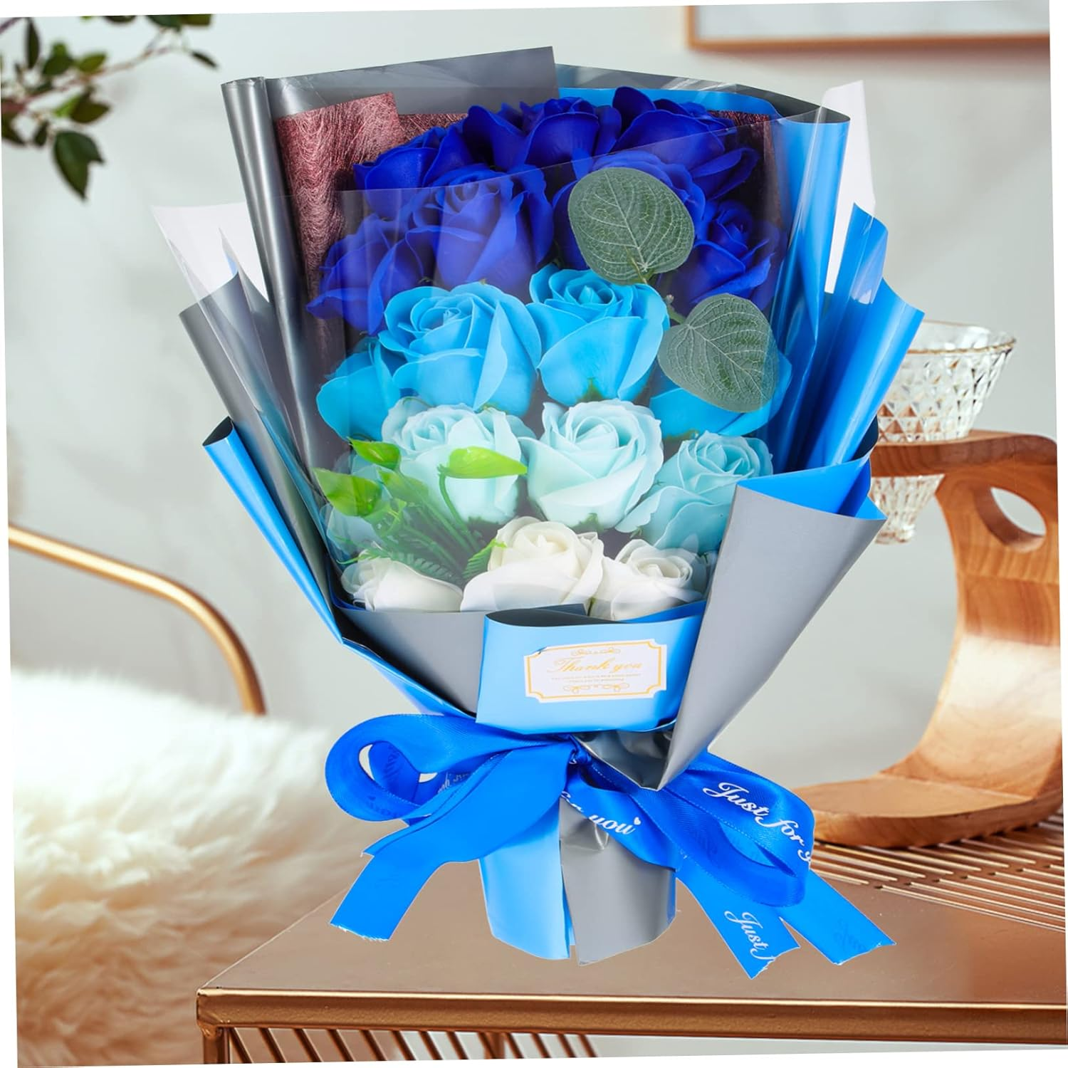 Alipis 1 Set Soap Flower Bouquet Present Soap Flowers Decorative Box Eternal Floral Arrangement for Valentine'S Day Anniversary Birthday for Home Decor and Spa image number 2