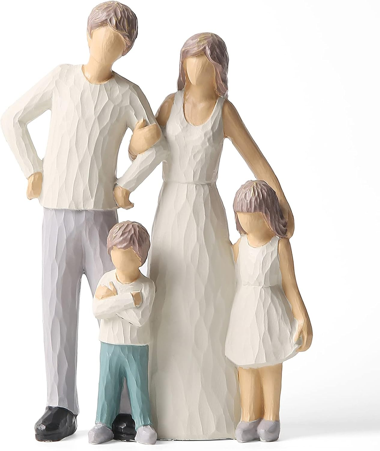 OTANG Family of 4 Figurines - Hand Painted Parents and Kids Sculpture Statues, Best Gifts for Wife, Husbands, Her, Him image number 3