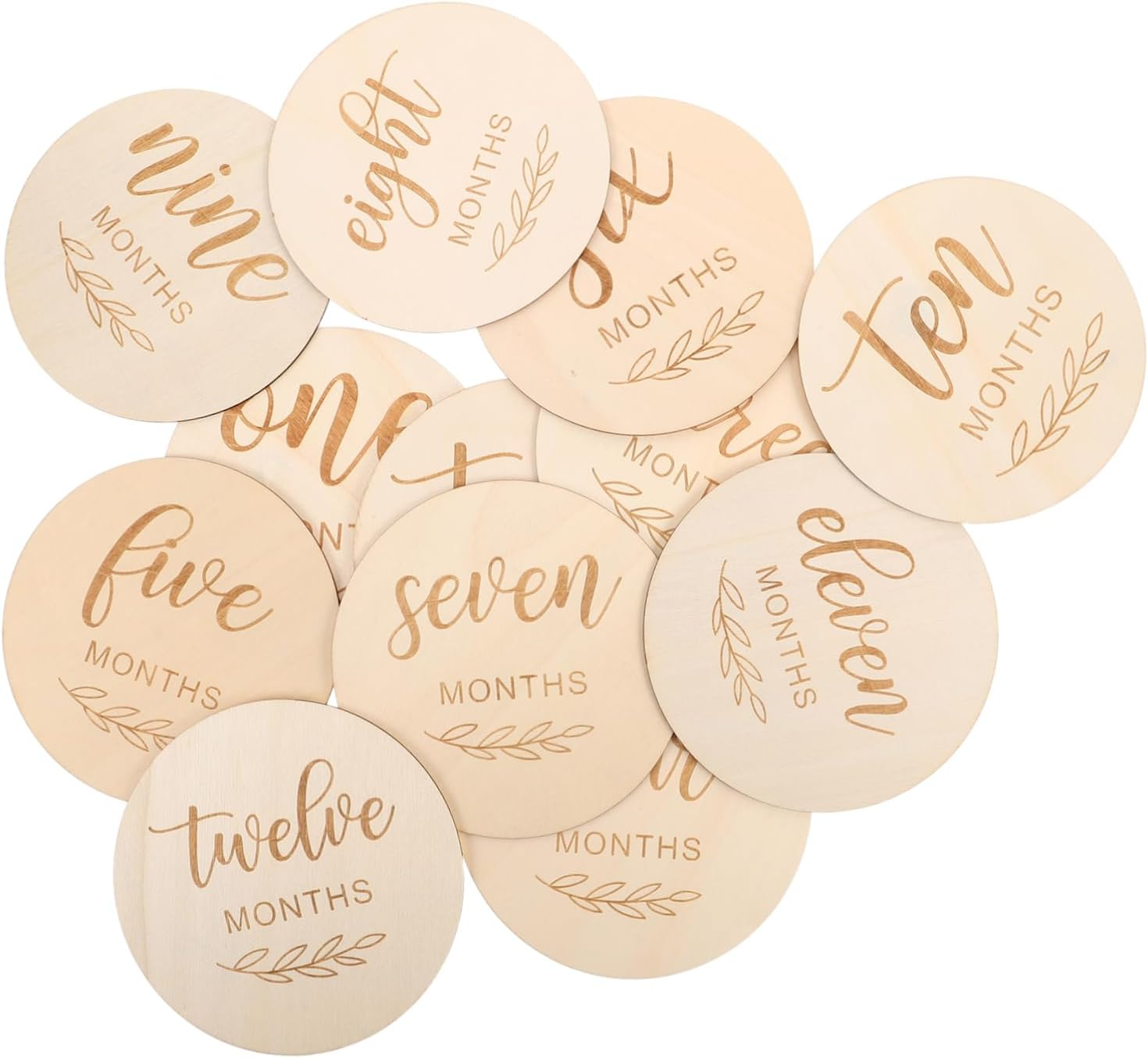 12Pcs Milestone Signs Monthly Milestone Cards for Photo Props Pregnancy Announcement Wooden Blocks image number 4