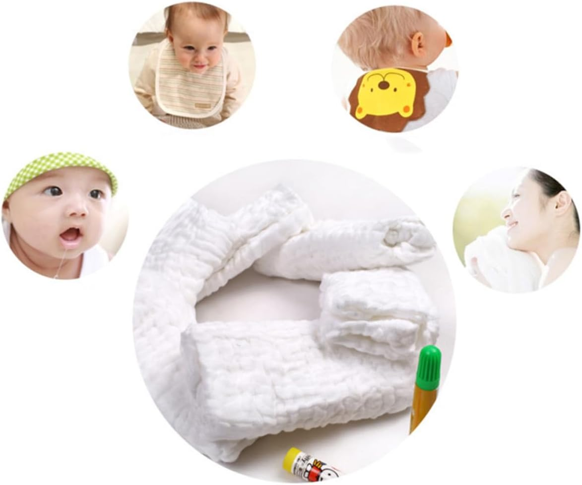 Pure Cotton Nappies Newborn Baby Diaper Reusable Infant Cotton Cloth Nappy Water Absorption Soft Breathable Large Size 46X17Cm 5Pcs for 0-2 Years Old image number 4