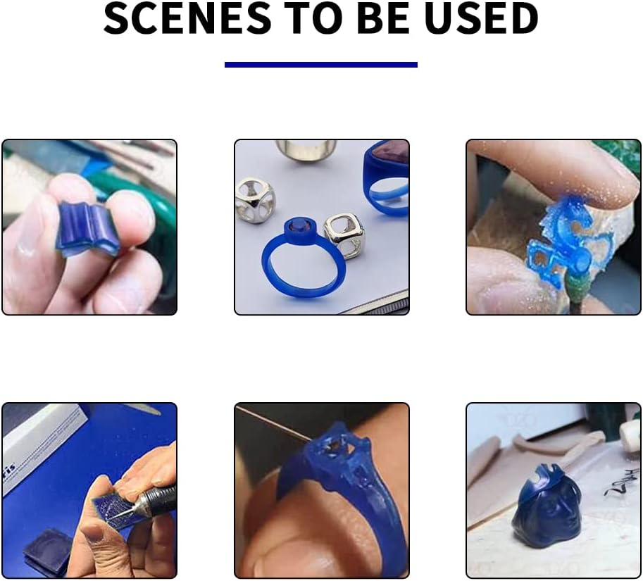 NIUPIKA Carving Wax Block Lost Wax Casting Jewelry Molding Tool Mold Sculpting 1 Pound (Blue Wax Slices) - Blue Wax Block image number 4