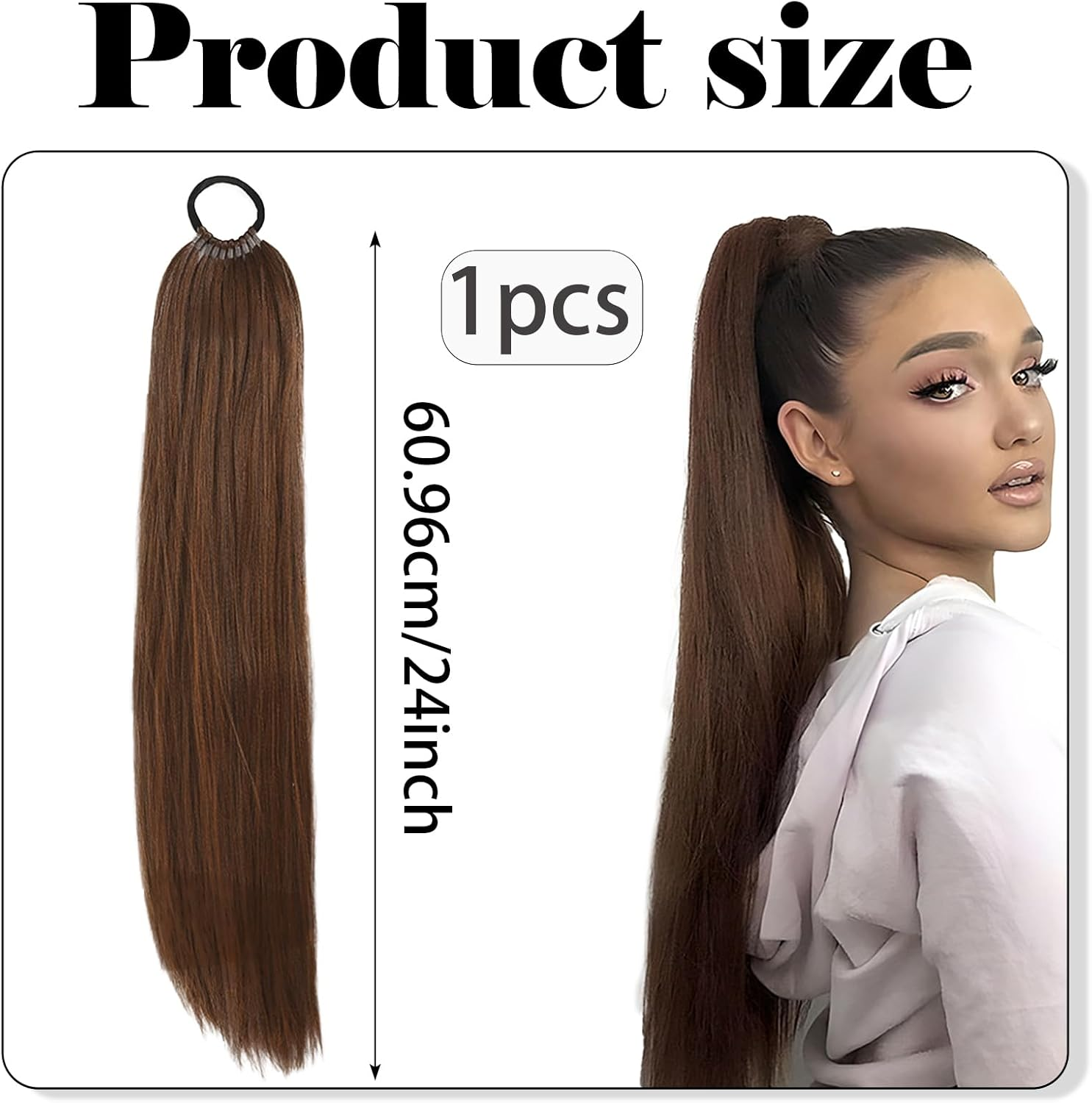 Real Hair Braid, Ponytail Extension for Natural Look, Easy to Use, Versatile Styling, 1 Piece High-Quality Braid Extension