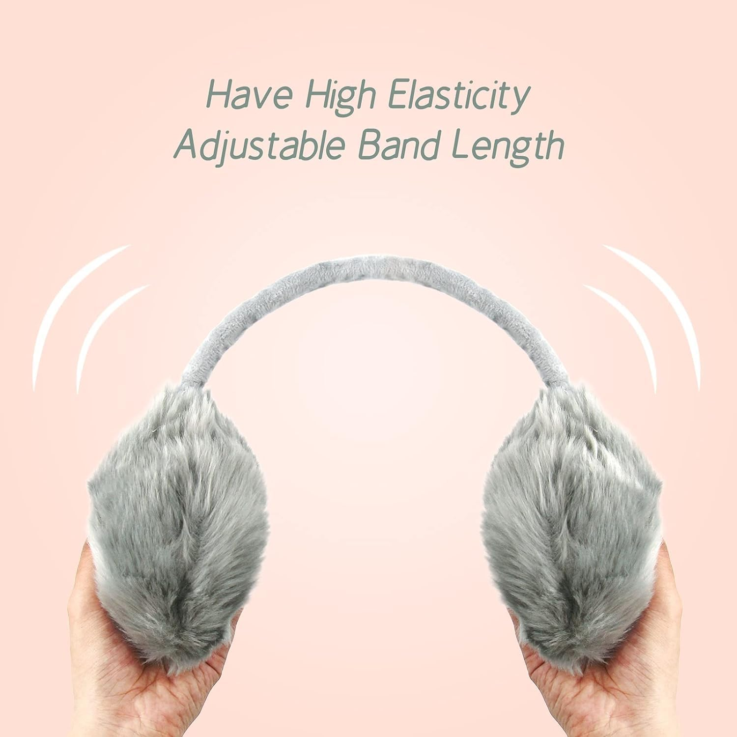 Wabmipe Winter Earmuffs Made of Artificial Fur, Warm and Cute. Fluffy and Foldable. Outdoor Skiing. Ear Warmers for Women and Girls - Black image number 6