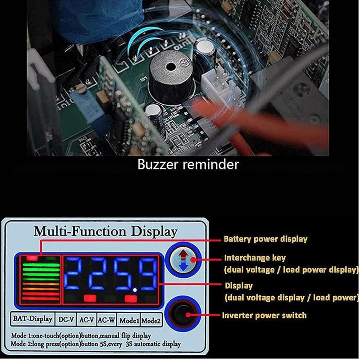 5000W DC 12V/24V/48V/60V/72V Pure Sine Wave Inverter Charger DC Input AC Output 120V/240V Low Frequency Solar Power Inverter Converter,72V to 220V image number 4