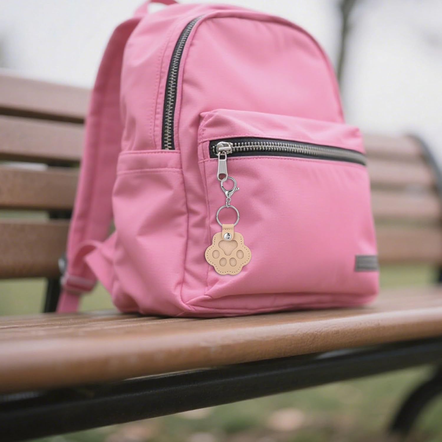 3Pcs Dog Fur Storage Keychains, Durable Leather Pet Memorial Keychain Cute Paw Shaped Keyring for Dogs & Cats Pet Hair Collection Keepsake (Black, Gray, Red) image number 1