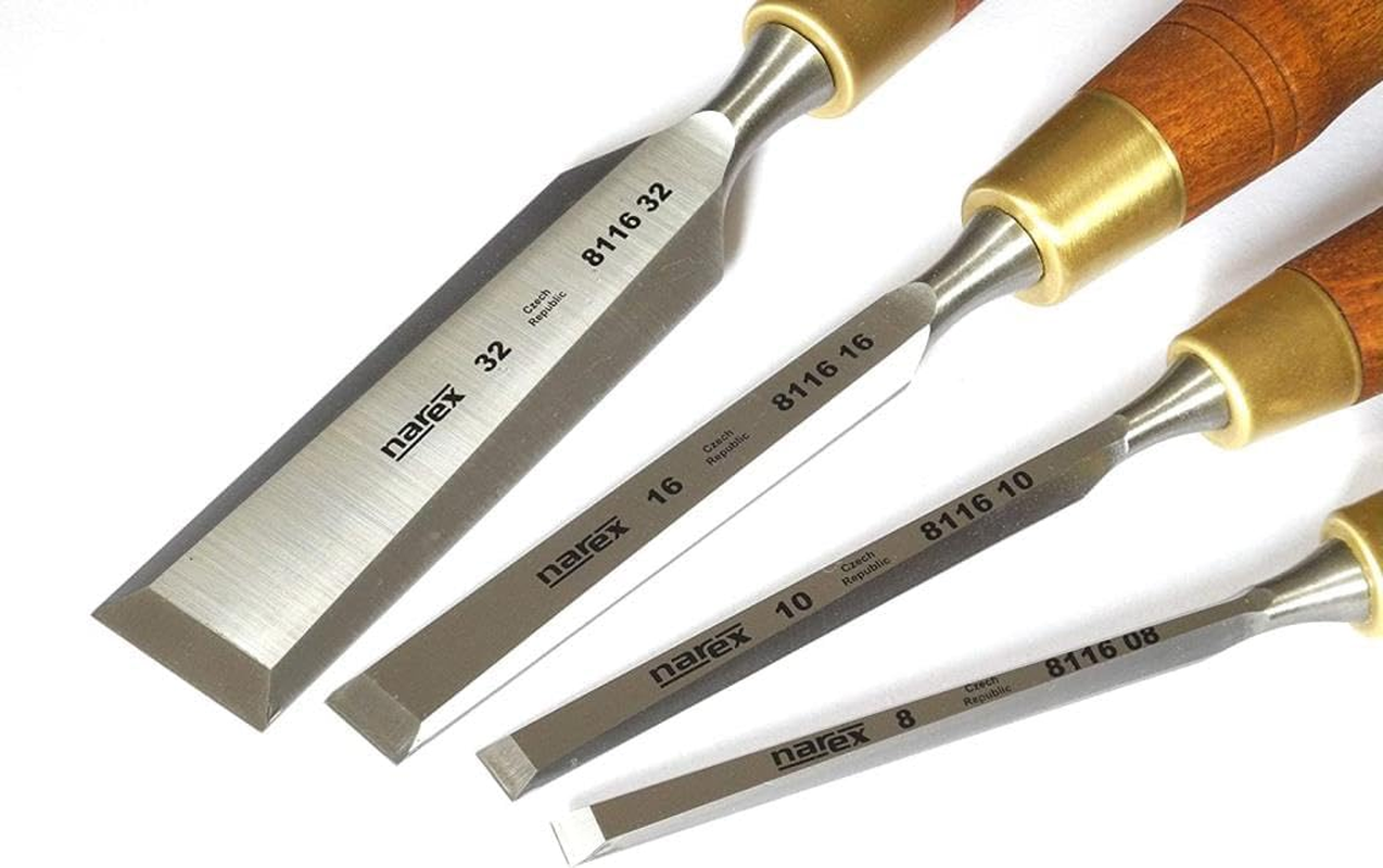 Narex Premium Chisel Set with Beveled Edges and Stained Hornbeam Handles, 4 Piece Set image number 3