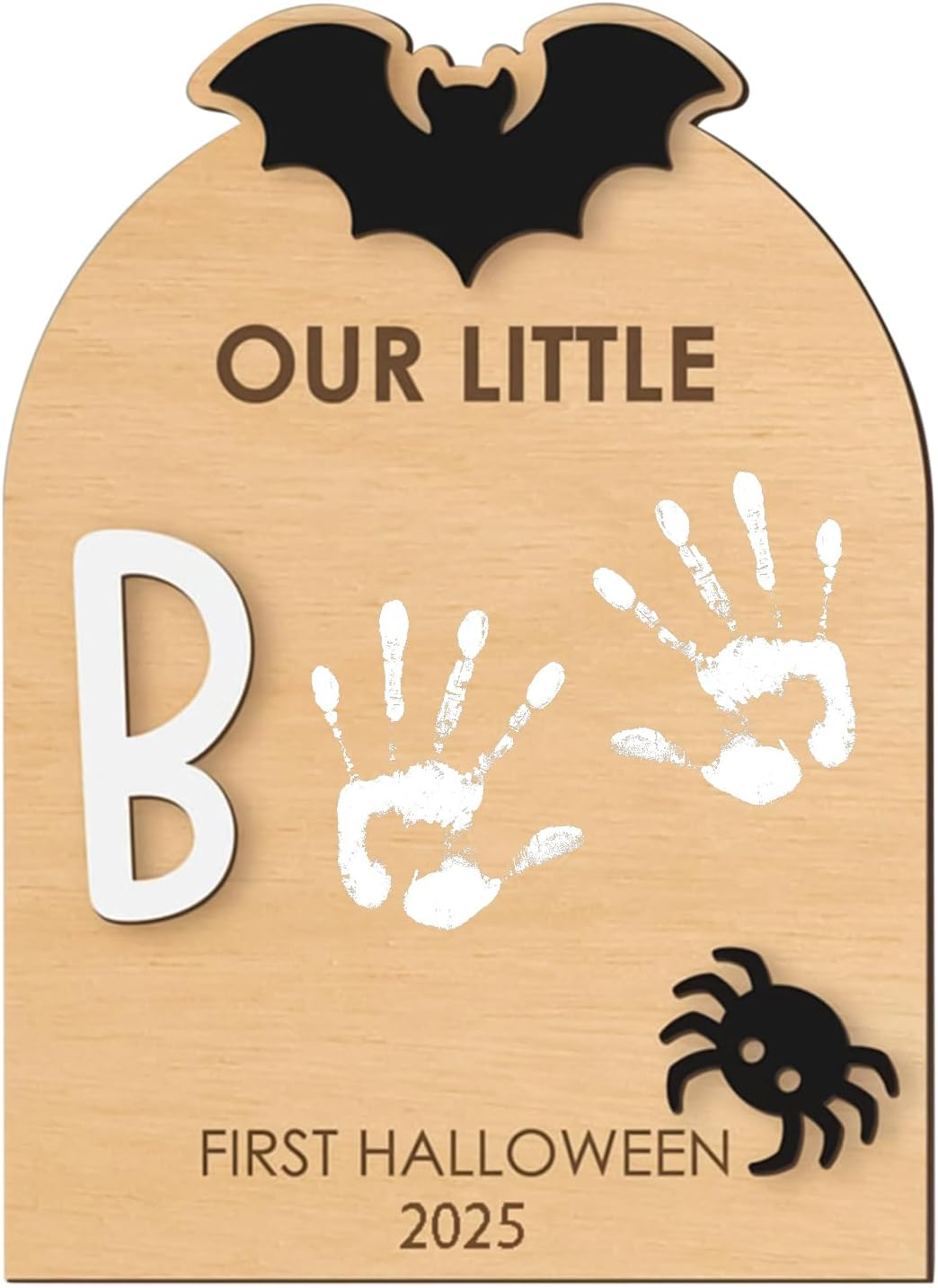 Baby Hand and Footprint Kit,Halloween Footprint or Handprint Art Sign - Craft Kit with Ink Pad Hand Ornament for Birth Shower Mom Dad Kids Family, Christmas Halloween Nursery - Bat image number 4