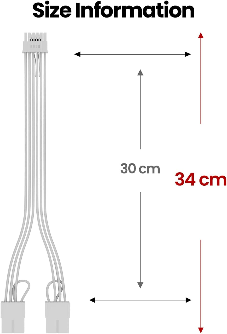 Fasgear Pci-E 5.0 12VHPWR Extension Cable 30Cm 16(12+4) Pin Male to 2X8(6+2) Pin Female Sleeved Extender 16AWG 12V-2X6 GPU Cord Compatible for RTX 3090Ti 4070 4070Ti 4080 4090 image number 5