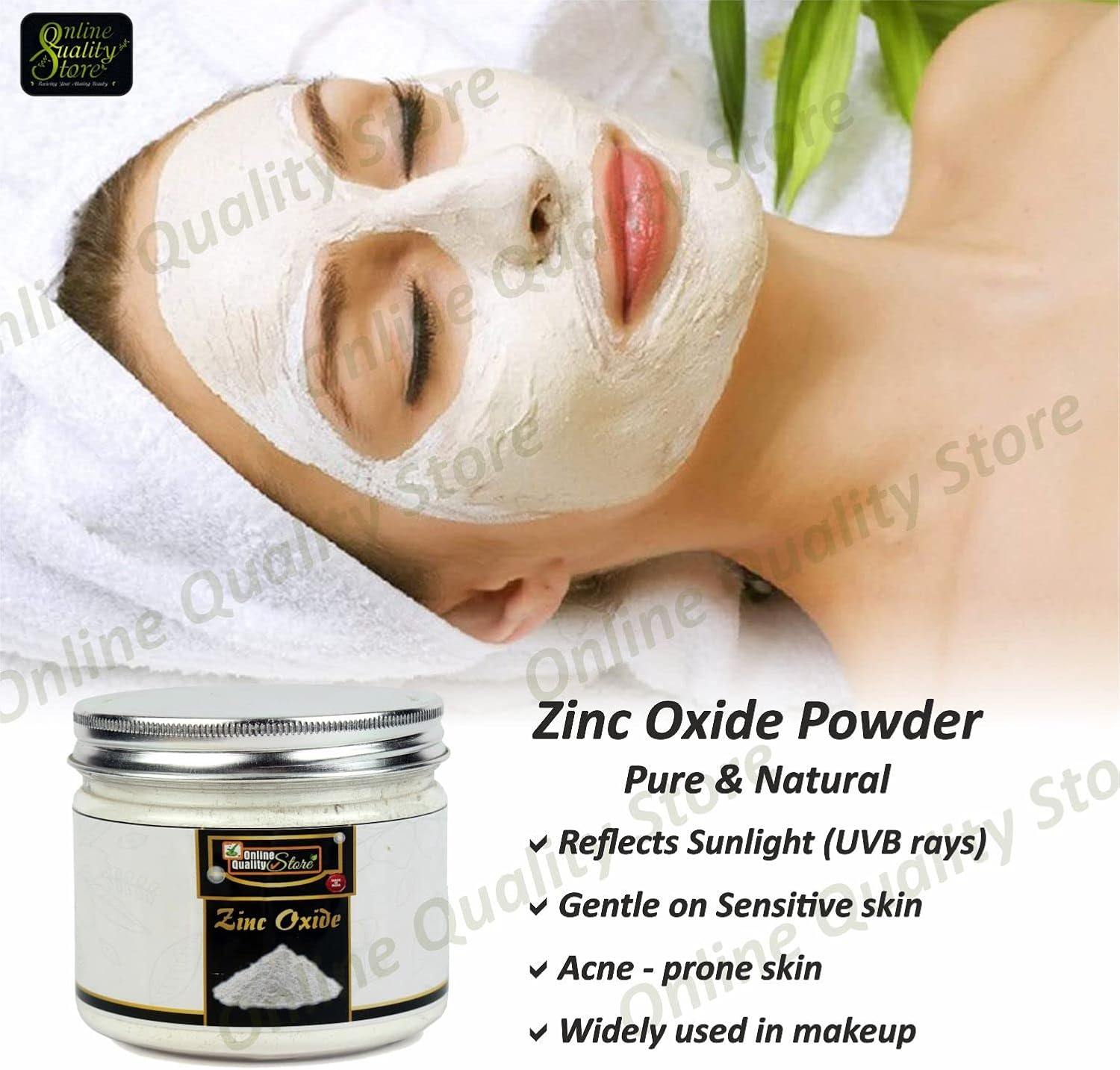 Online Quality Store 100% Organic Zinc Oxide (Face Pack, Skin Care)_150G - Natural Zinc Oxide Powder - Naturally Occurring, Pure & Uncoated, Perfect for DIY Sunscreens Powder image number 3
