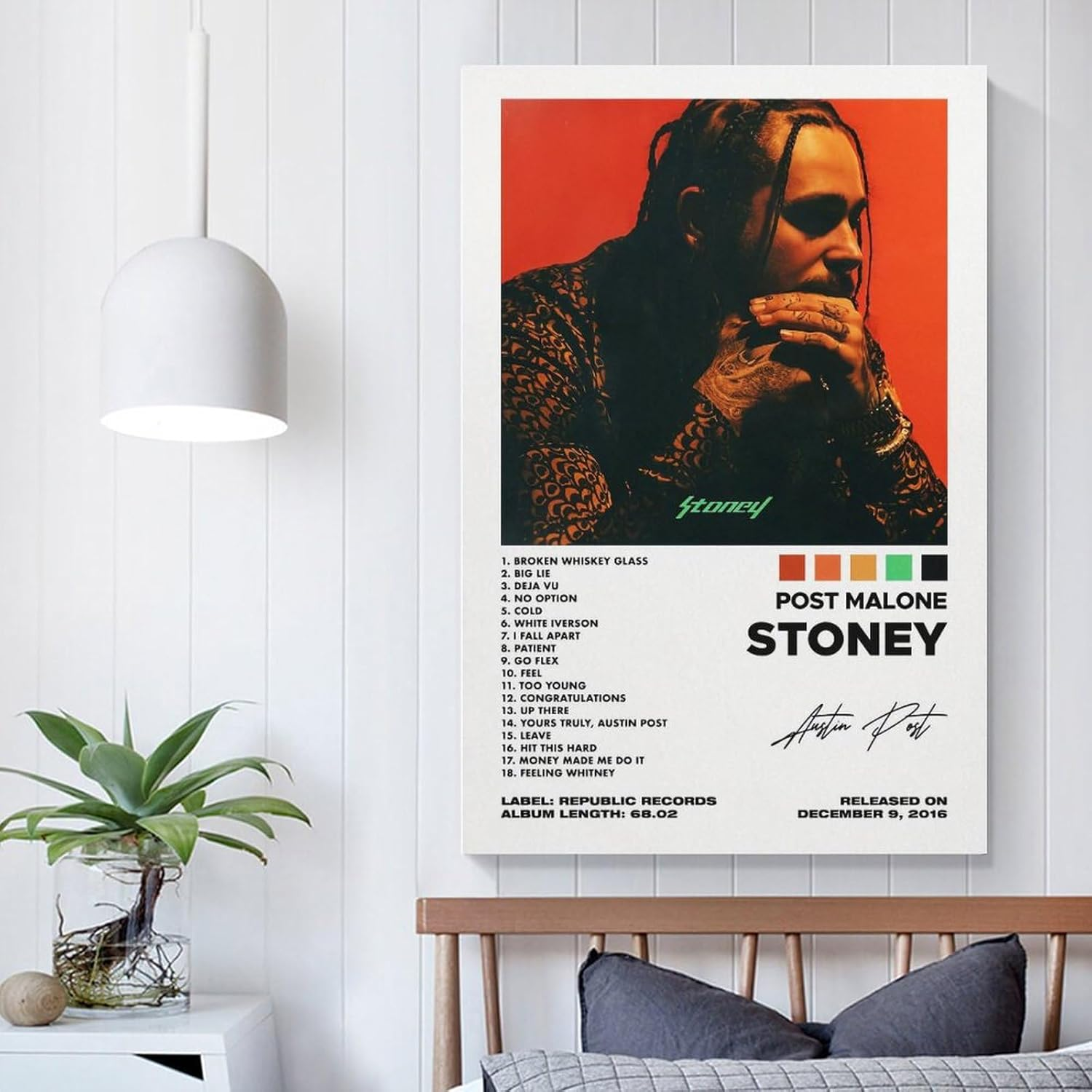 QUANQIUYING Post American Malone Rapper Canvas HD Wall Mount Poster Decoration Wall Art Posters, Suitable for Living Room Bedroom, Etc. 12X18Inch(30X45Cm) image number 4