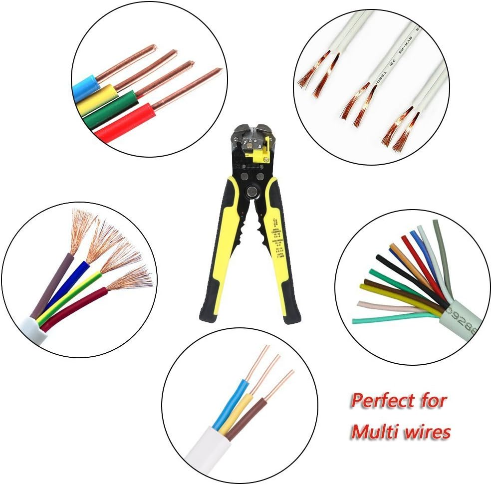 Valuehall Wire Stripper Plier, Self-Adjusting Automatic Wire Stripper Multifunctional Cable Stripping Cutting Peeling Pliers Tool AWG 24-10(0.2~6.0Mm&sup2;) V7008-1 image number 1