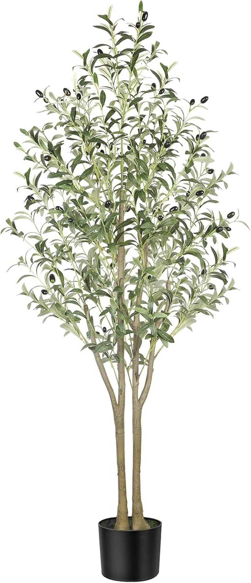 Alupssuc 5FT Artificial Olive Tree, Fake Olive Tree with Lifelike Olive Leaves, Faux Tree Indoor Outdoor for Home Living Room Bedroom Balcony Corner Office Garden Decor, 150Cm image number 3