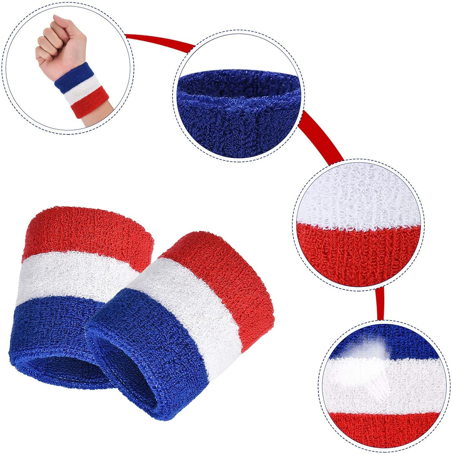 Trrtdo 3PCS Unisex Sports Sweatband Set- Athletic Head Sweatband Wristbands for Men Women Ideal for Gym Workouts Basketball Tennis Soccer Baseball Running More image number 1