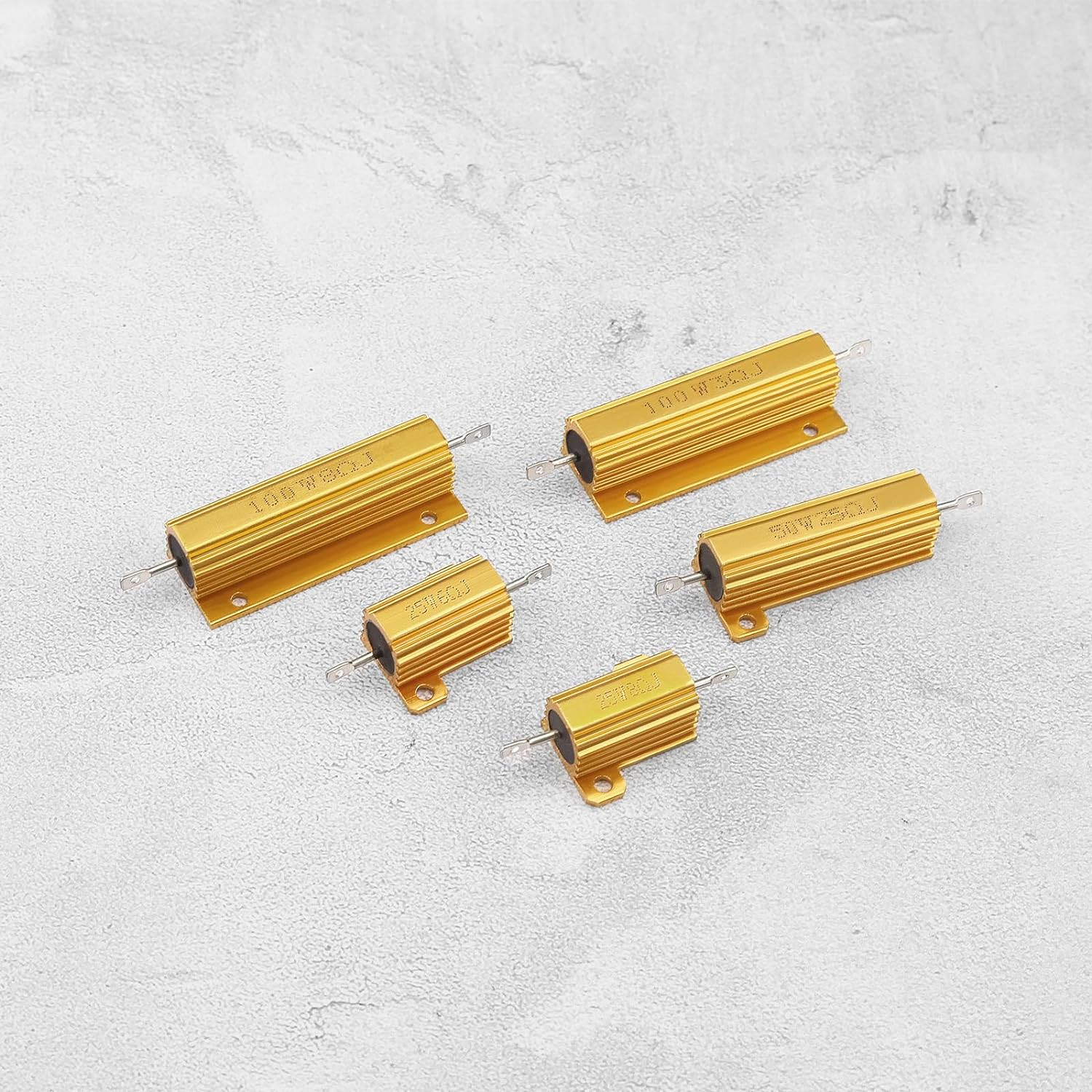 Emsea 10PCS Power Resistor Aluminum Shell Resistors 25W 6 Ohm/8 Ohm 50W 25 Ohm 100W 3 Ohm/ 8 Ohm Aluminum Housed Wire Wound Resistor for Electronic Equipment image number 5