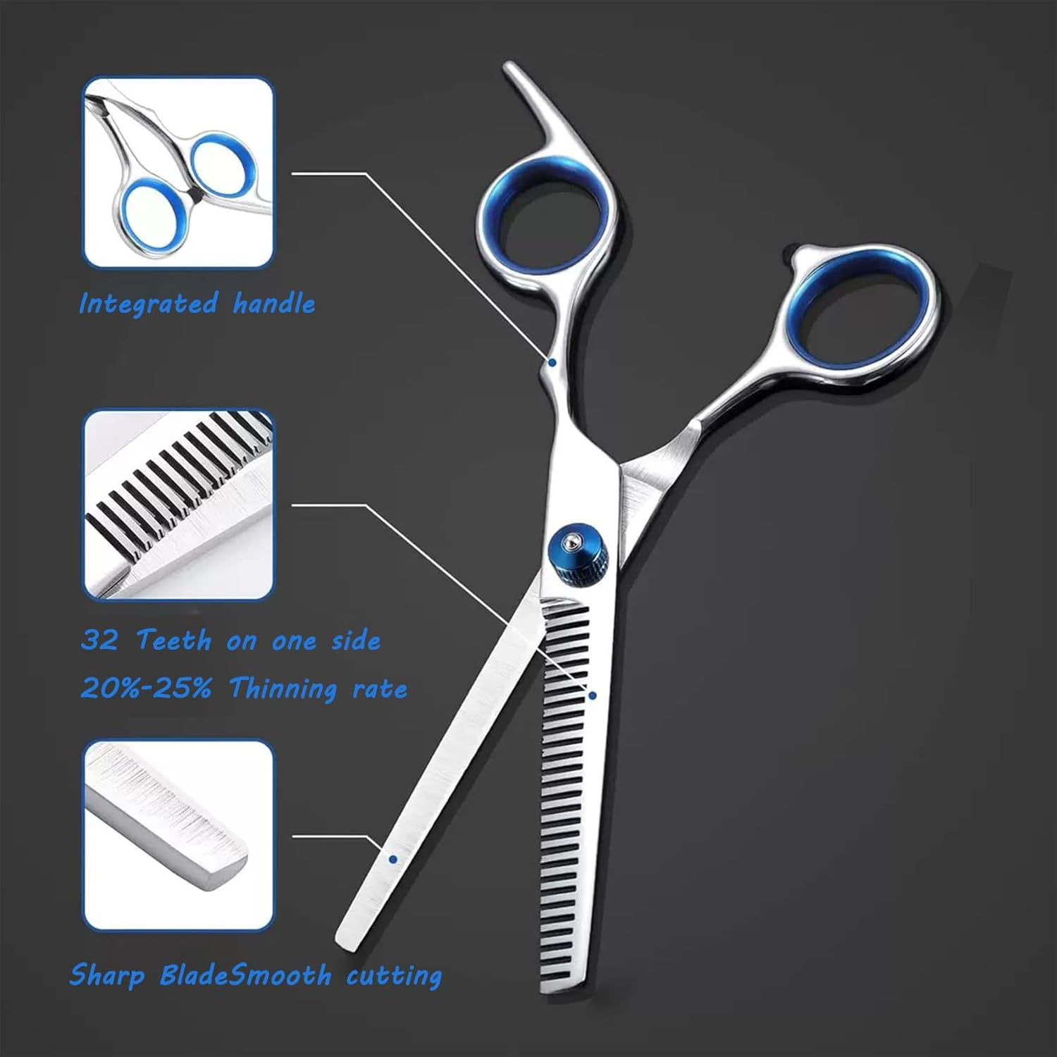 HENWUBEI Professional Dog Grooming Scissors Set - Ultra-Lightweight 80G Silent Trimming Shears, Safety round Tips for Pets Face/Paws, Ergonomic & Adjustable for Home/Pet Salons image number 1