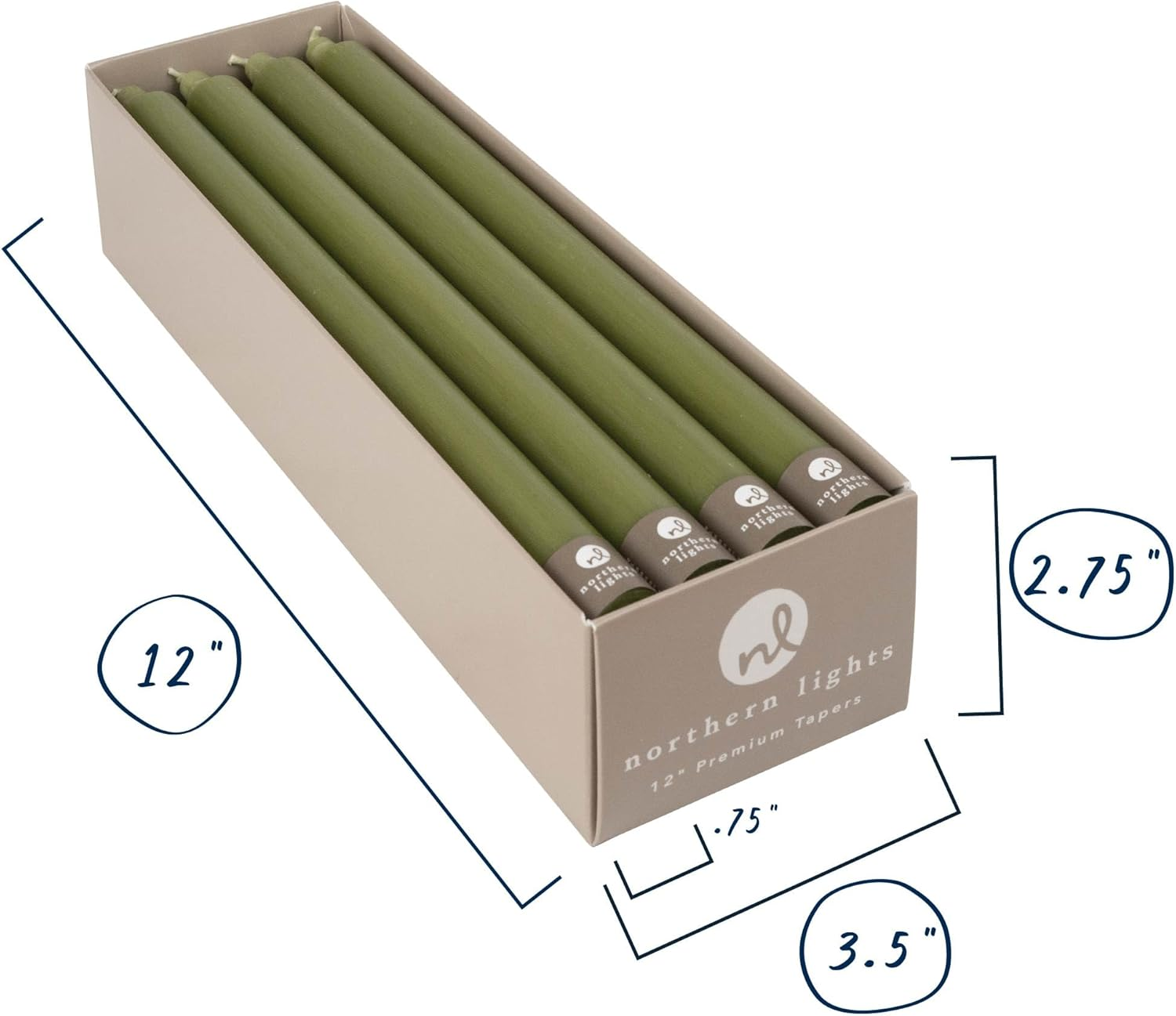 Nlc Premium Tapers 12Pc Moss Green 12 Inch image number 6