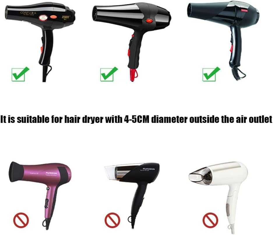 Collapsible Silicone Hair Dryer Diffuser,Portable Travel Diffuser Attachment for Natural & Thick Hair, Fits Nozzles 1.65" to 1.77", Professional Blow Dryer Accessory,Black - Green image number 6