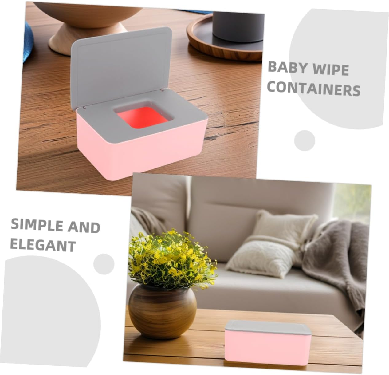 2Pcs Wet Tissue Case Portable Wipes Dispensers Refillable Wipe Holder Elegant Seal for Home Travel image number 5