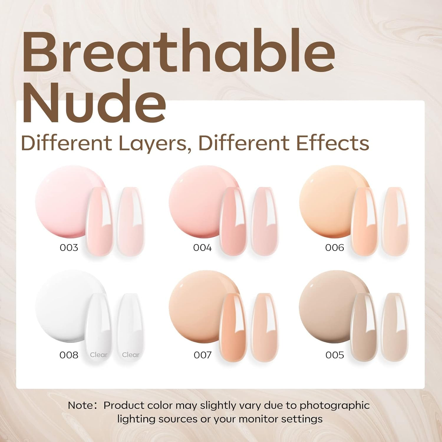 Modelones Builder Nail Gel 6 Colors, 8-In-1 Gel Builder Set for Nails, Hard Gel Builder Nail Strengthener Extension Color Gel Base Gel Rhinestone False Nail Tips Glue Gel in a Bottle for Women Gifts image number 6