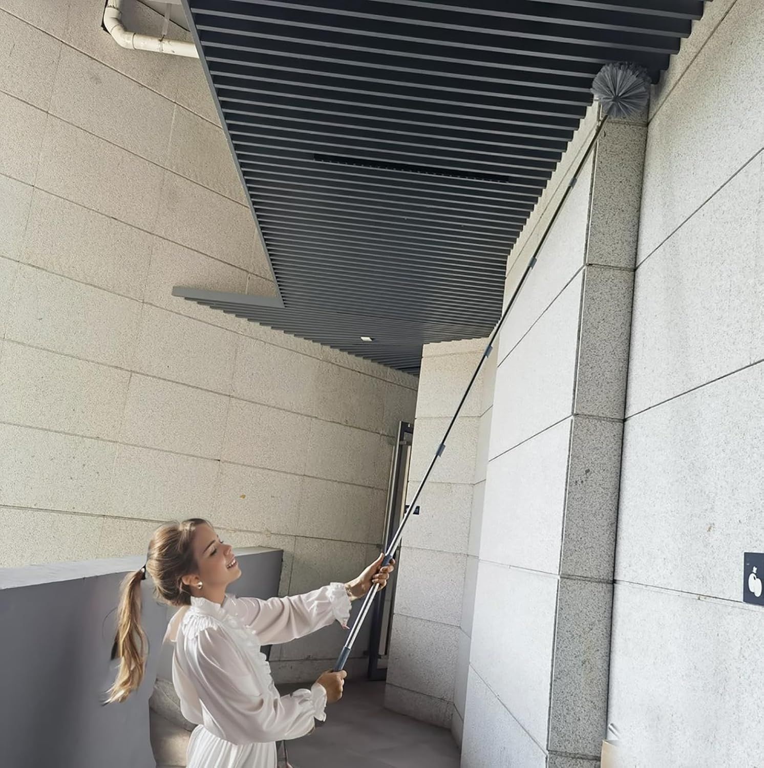 3-14 Ft Cobweb Duster with Extension Pole // 20 Foot High Reach Spider Web Cleaner Cobweb Brush for Outdoor & Indoor Web Cleaning image number 5