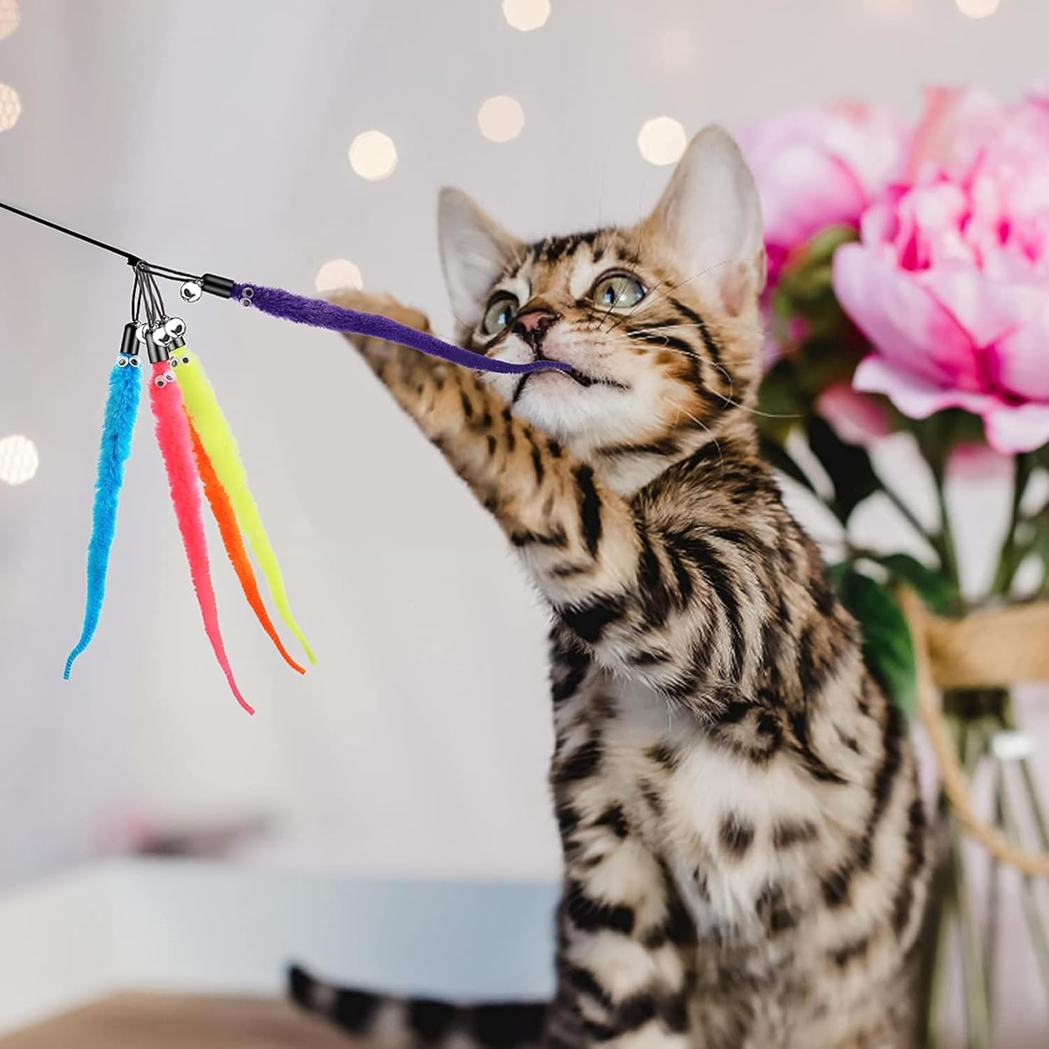 Cat Toys for Cats, Feathers for Cats, Interactive Toys for Cats, Magic Wand Replacement Accessories, Pack of 12 image number 5