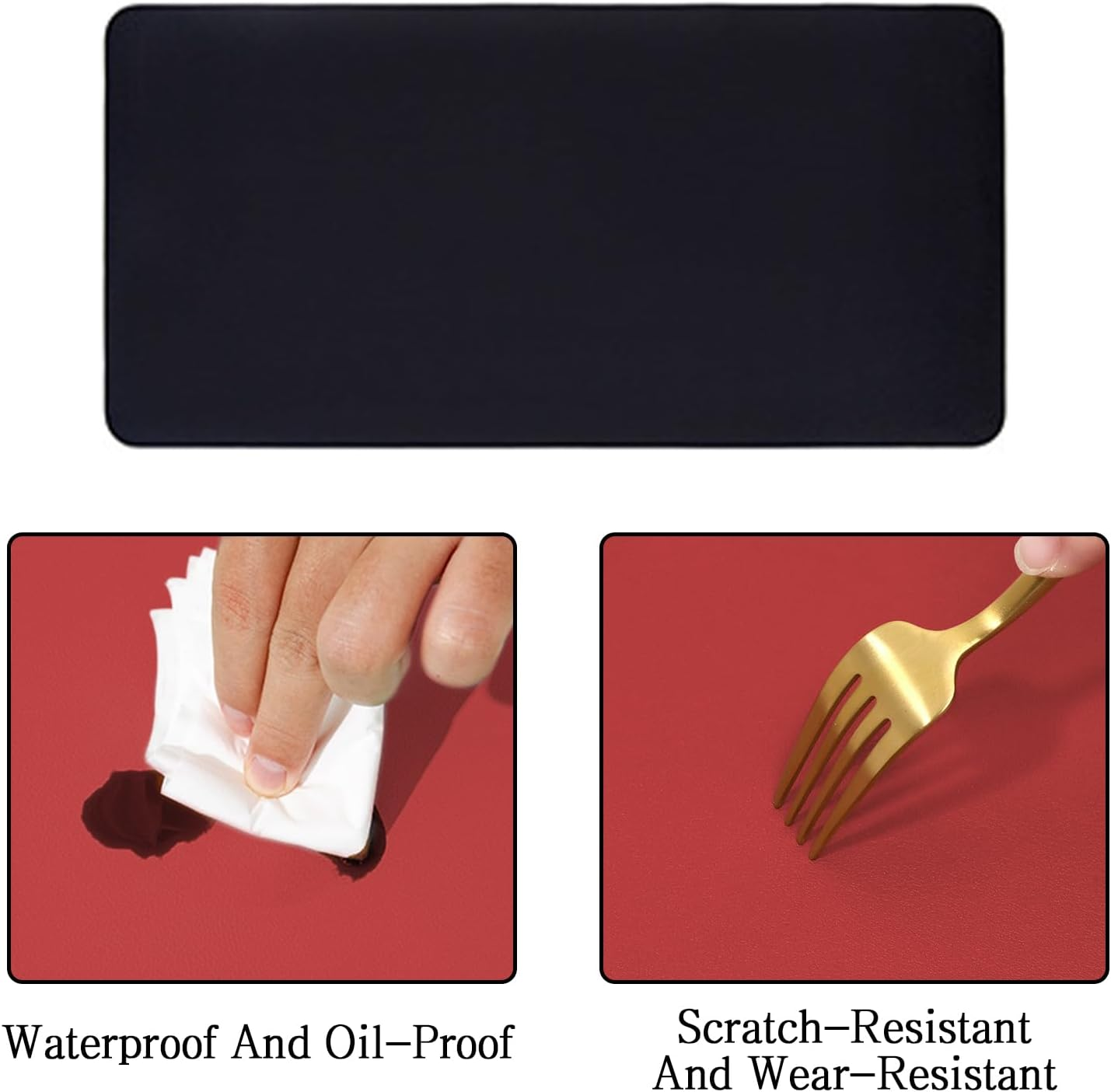 Mouse Pad Large Desk Pad, 60X30CM Mouse Mat Table Mat Protector Keyboard Pad for Computer Laptop PC Office Home Soft Comfortable Durable Desktop Mousepad (Black) image number 4