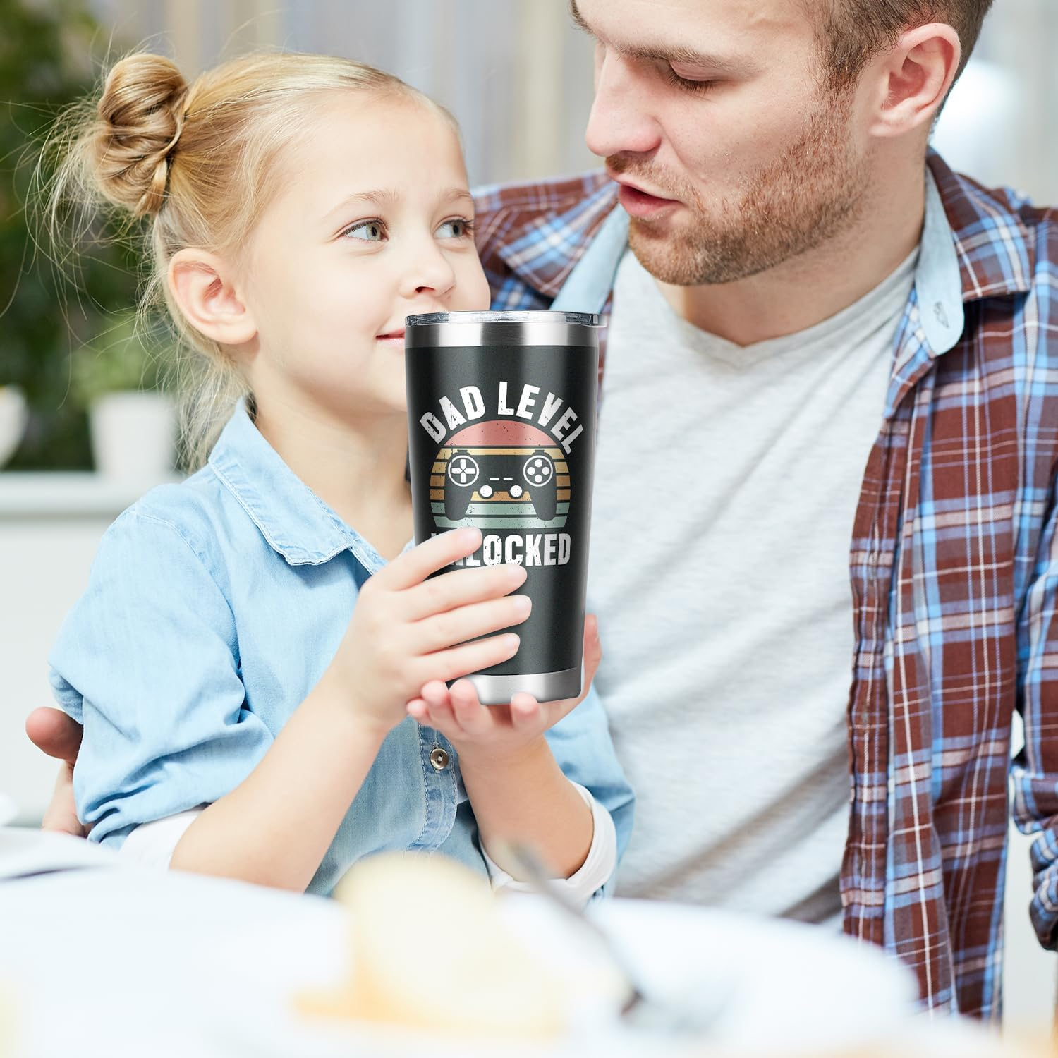 New Dad Gifts, First Time Dad Gifts, Dad Level Unlocked Tumbler, Pregnancy Announcement for Expecting Dad Husband, Fathers Day Christmas Birthday Gifts Tumbler for Dad to Be 20 Oz image number 4