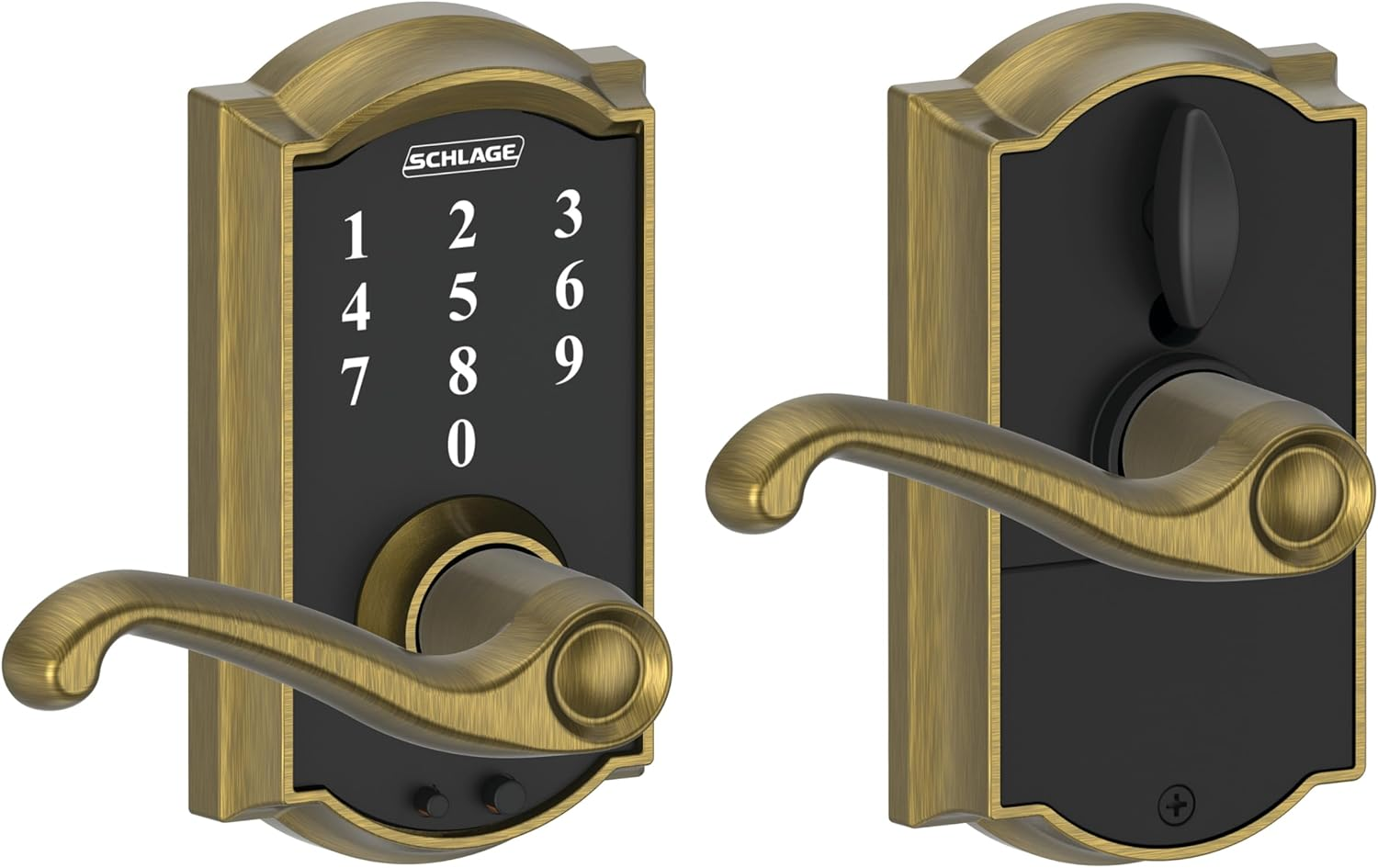 Schlage Touch&trade; FE695 Century Lock with Latitude Lever, Satin Nickel
