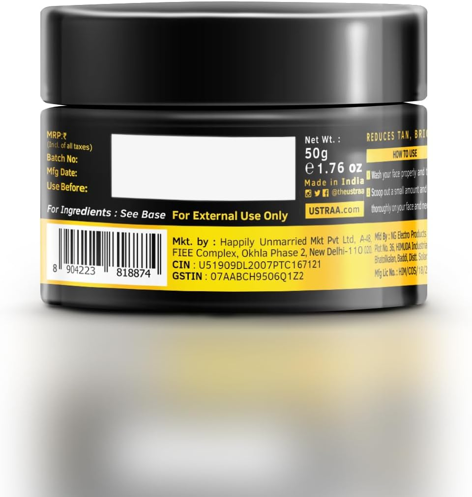 USTRAA De-Tan Cream for Men - 1.76 Oz - for Men - Tan Removal and Even Skin Tone, without BLEACH, No Sulphate, No Paraben, Prevents Dark Spots, with Japanese Yuzu and Liquorice image number 3
