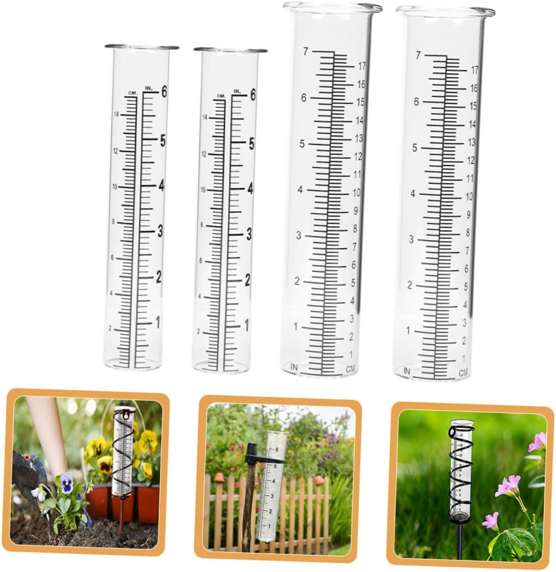 Balacoo 4Pcs Professional Glass Rain Gauge Tubes with Scale Replacement Cylinders for Outdoor Garden Read Measurement for Accurate Rainfall Tracking image number 6