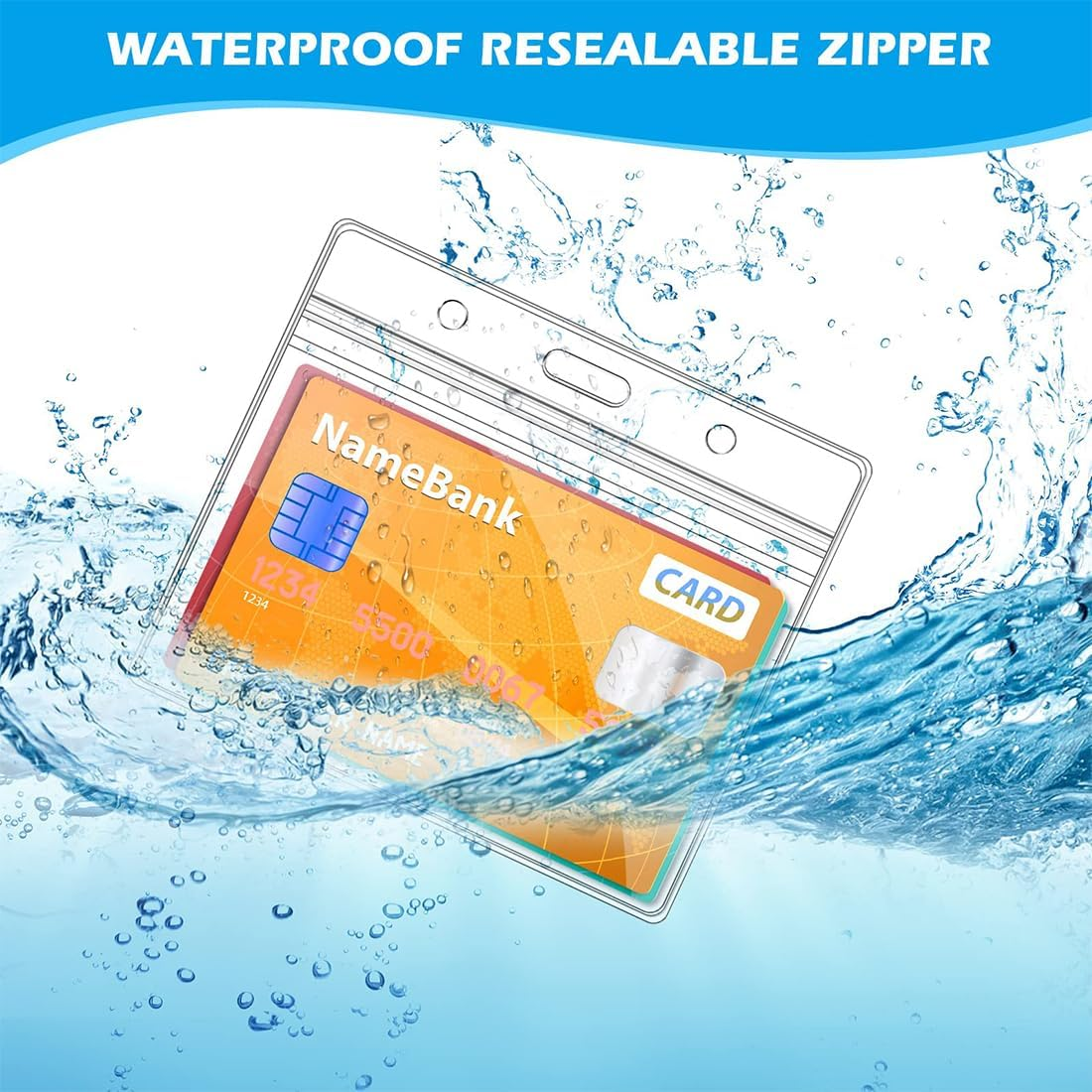 50Pcs Clear Name Tags with Neck Lanyard, Clear Plastic Horizontal Name Tags Badge ID Card Holders and Flat Neck Lanyards, Black Lanyard Kit with Swivel Hook for School, Festival, Event image number 5