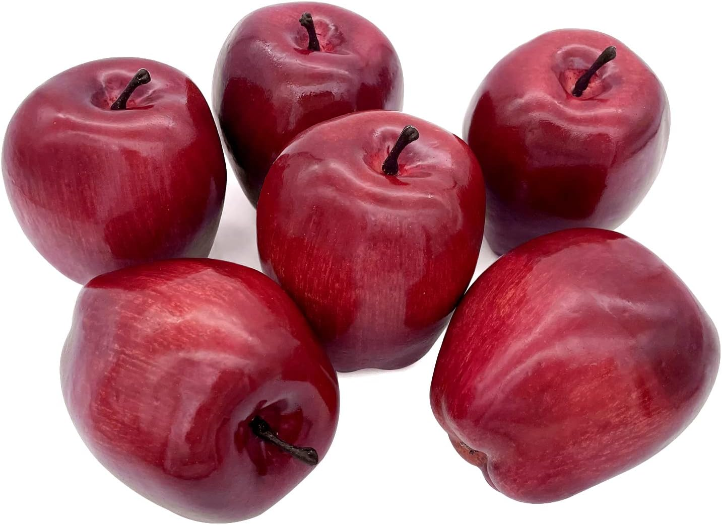Artificial Apples Fake Fruits Red Delicious Apples for Decoration, Decorative Fruit, Faux Big Red Apples 6 Pcs image number 2