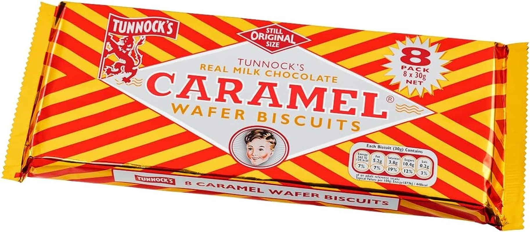 Tunnocks Caramel Wafer 8 Pack, 240 G image number 1