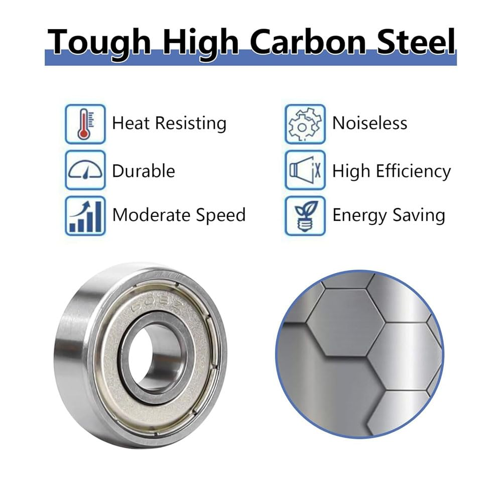 12 Pack 608ZZ Ball Bearings Premium High Speed Shielded Bearings for Skateboards, Longboards, Scooters and Inline Skates - 8Mm X 22Mm X 7Mm, Smooth and Durable Ideal for Wheels, Rollerblades image number 2