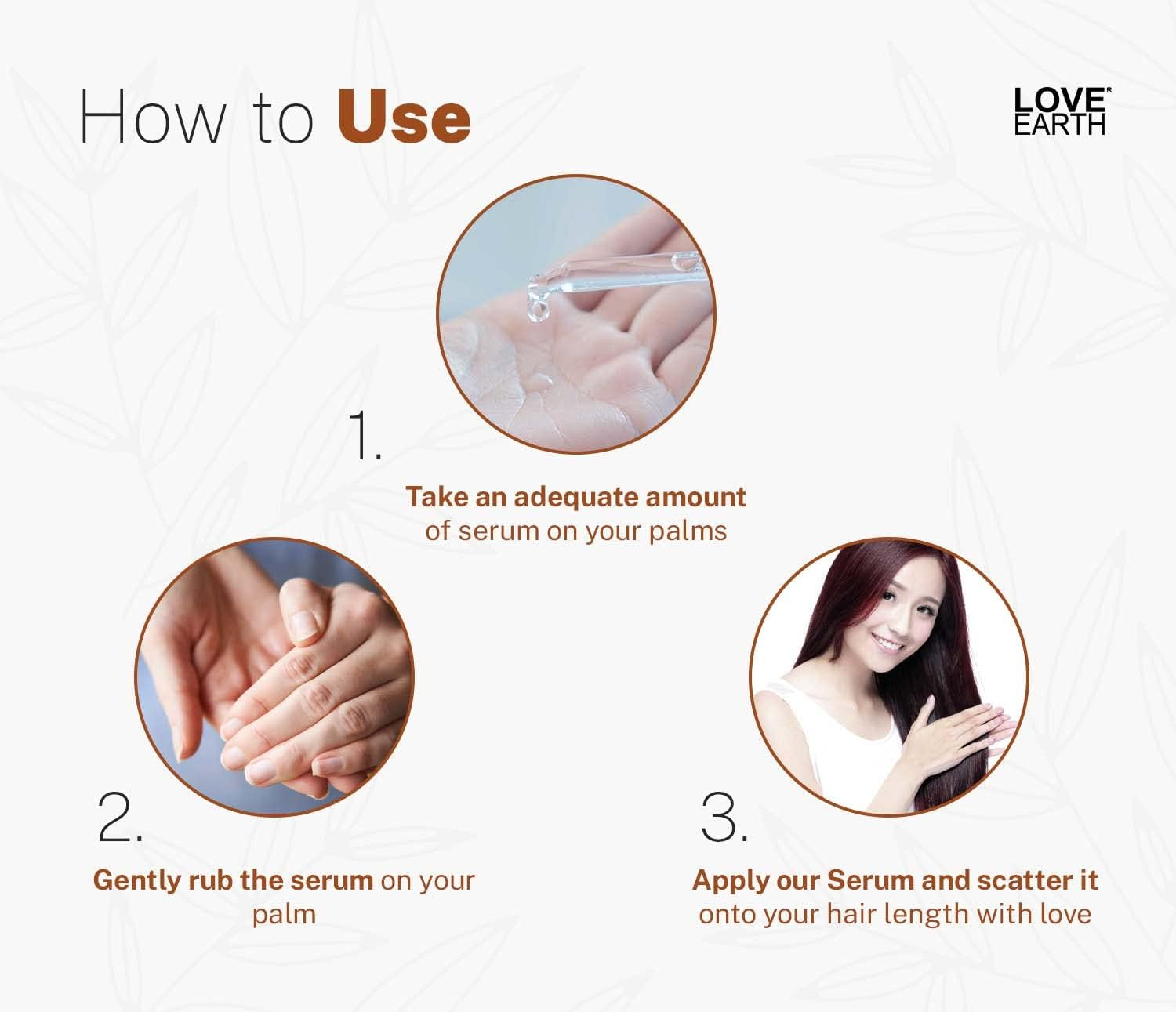 Love Earth Moroccan Argan Hair Serum Enriched with Goodness of Moroccan Argan Oil and Bhringraj for Frizz Free, Smooth & Shiny Hair 100Ml image number 3