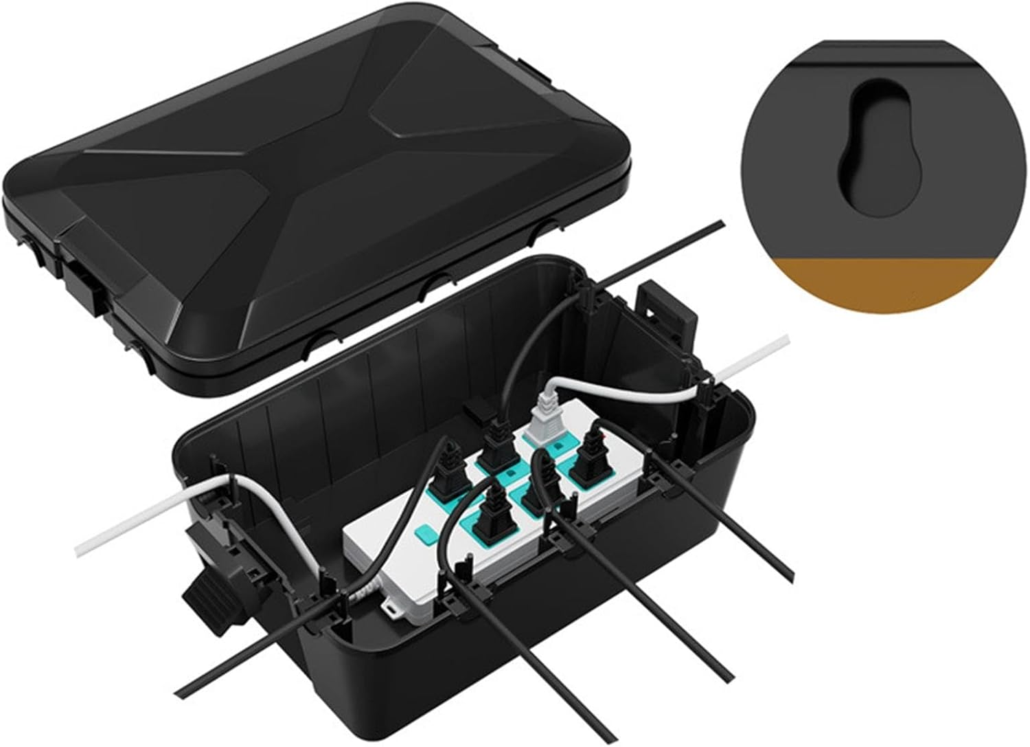 Baotyjie Large Outdoor Electrical Box with 7 Cable Seal Entry Fireproof Waterproof Connection Box for Protecting Outlet Holiday Light image number 4