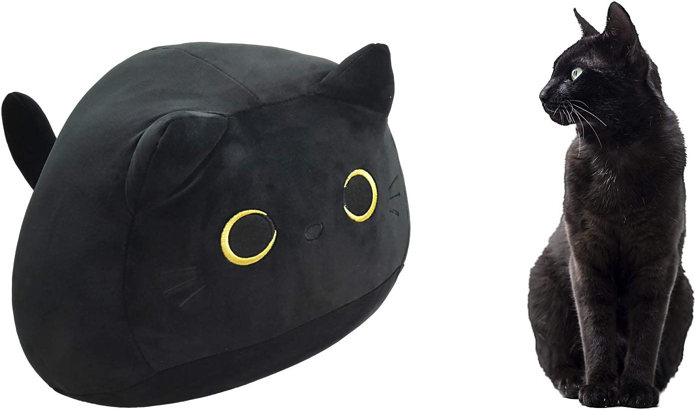 Bettli Very Soft Cute Black Cat Kitten Big Hugging Pillow Plush Stuffed Animal 18Inches image number 4