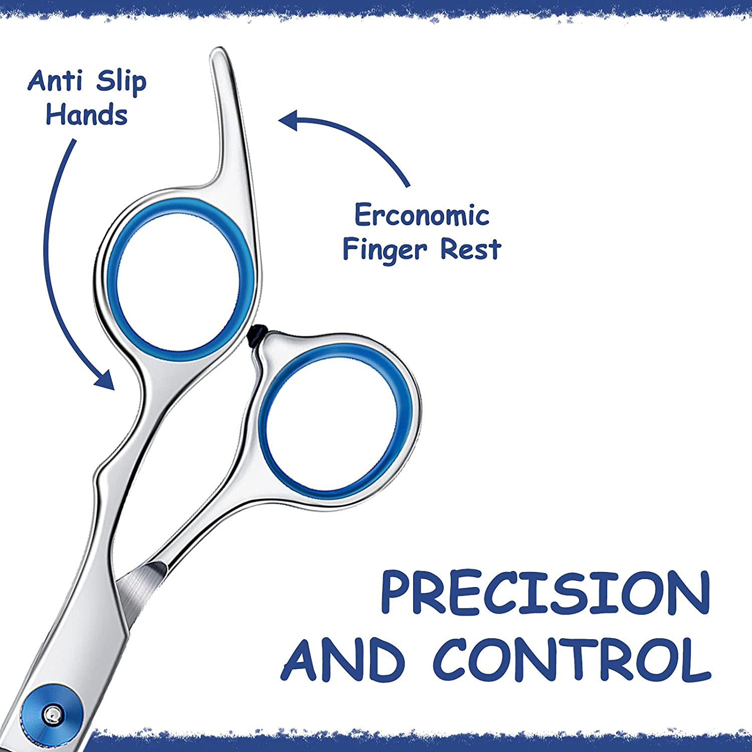 Dog Grooming Scissors - Maxshop 7 Inch Professional 2 Pack Heavy Duty Titanium Stainless Steel Pet Grooming Scissors Kit Rounded Tip Hair Cutting Curved Scissors Thinning Shears for Dogs and Cats image number 2