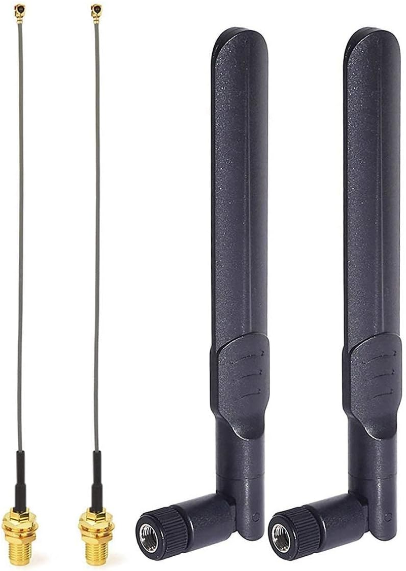 Bingfu Dual Band Wifi 2.4Ghz 5Ghz 5.8Ghz 8Dbi SMA Male Antenna (2-Pack) for Wireless Vedio Security IP Camera Recorder Surveillance Recorder Truck Trailer Rear View Backup Camera Reversing Monitor