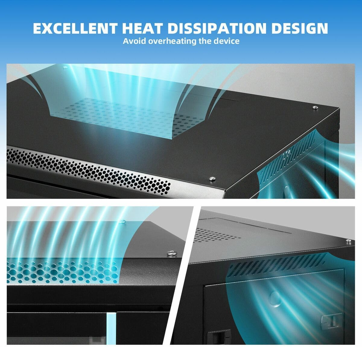 AUSWAY 4U Network Server Cabinet Wall Mount Data Rack Enclosure 19 Inch Deep with Locking Glass Door Removable Side Panels for IT Computer Equipment image number 1