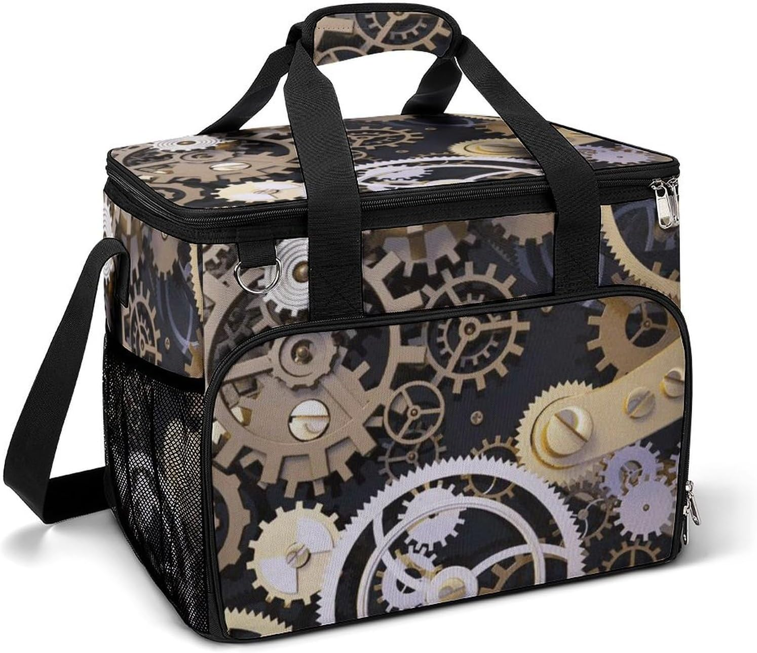 Tote Bags, Steampunk Mechanical Gears Printed Tote Bags,Durable Tote Bags,Zipper Tote Bags,Camping Tote Bags image number 1