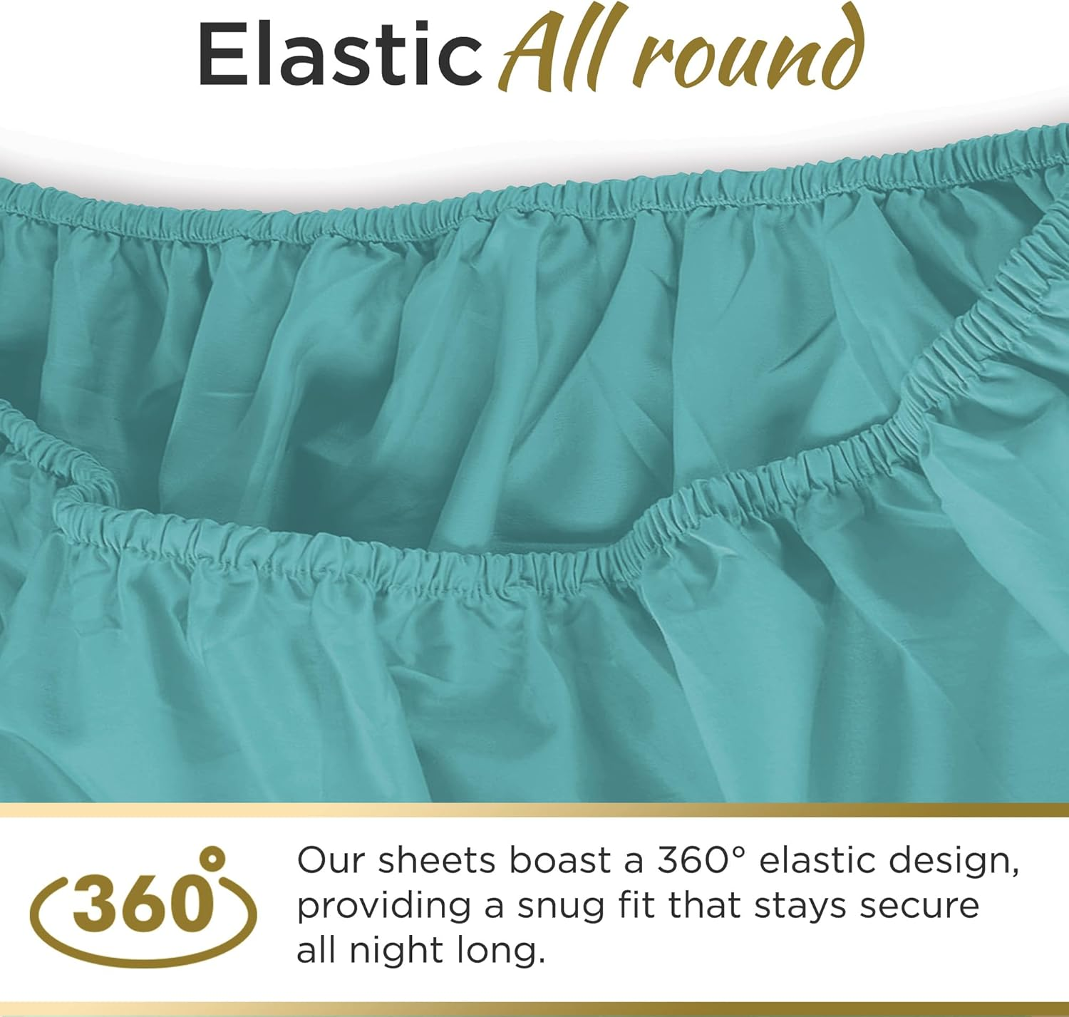 DESTINY CRESCENT BEDDING Microfiber Double Brushed Twin Aqua Blue 3 PC Bed Sheets Soft and Comfy-15'' Deep Pocket,39''X75'' Great for Kids Room,Guest Room,Dorms,Camps,Twin Beds (Aqua Blue) image number 2