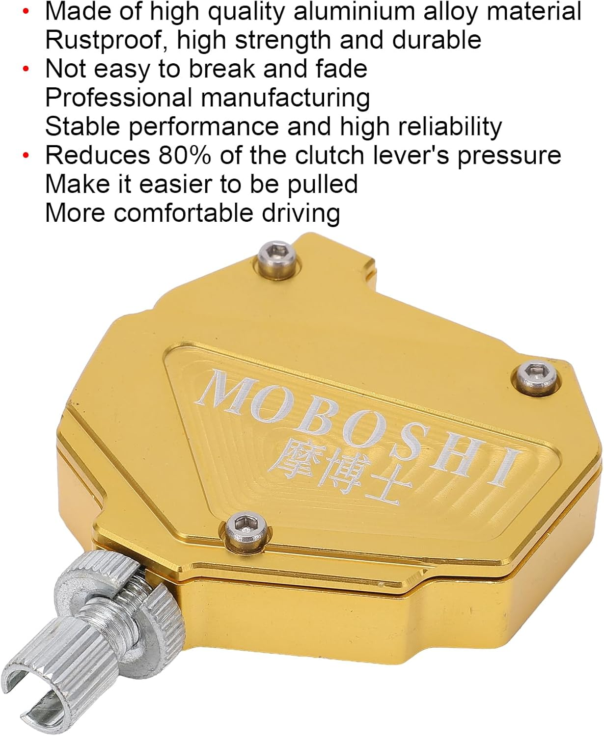 Stunt Clutch Pull Cable Lever， Clutch Cable Easy Pull System，Gold Universal Motorcycle Stunt Clutch Lever Easy Pull Cable System Aluminium Alloy Motorbike Accessories Braking System image number 1