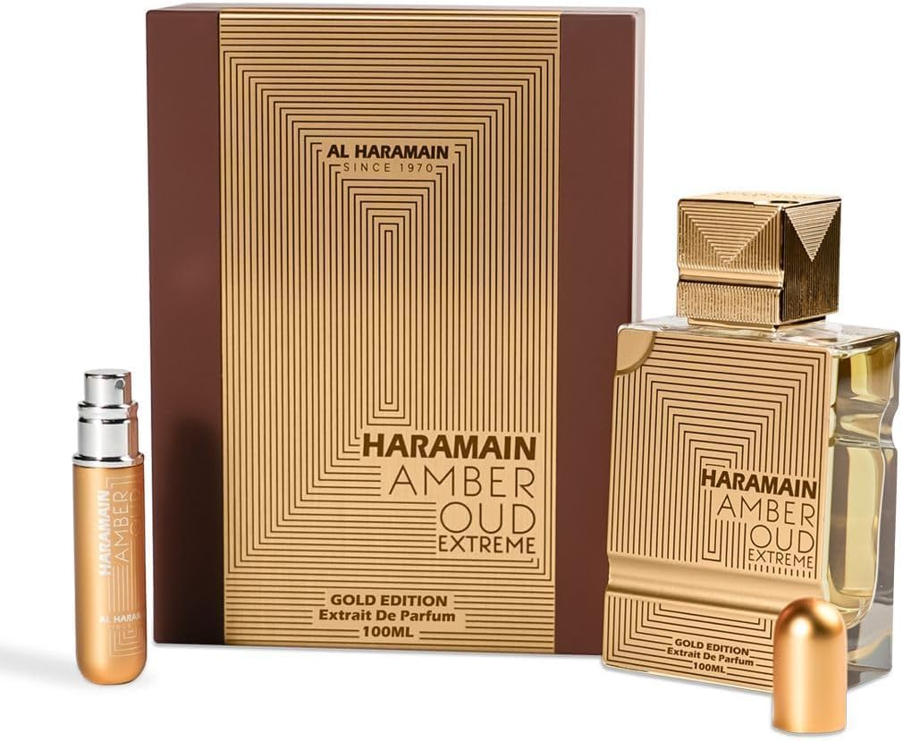 Al Haramain Al Haramain Amber Oud Gold Edition Extreme Gift Set 3.4 Pure Perfume Spray + 0.34 Oz Refillable Spray 100Ml/3.4Oz image number 2